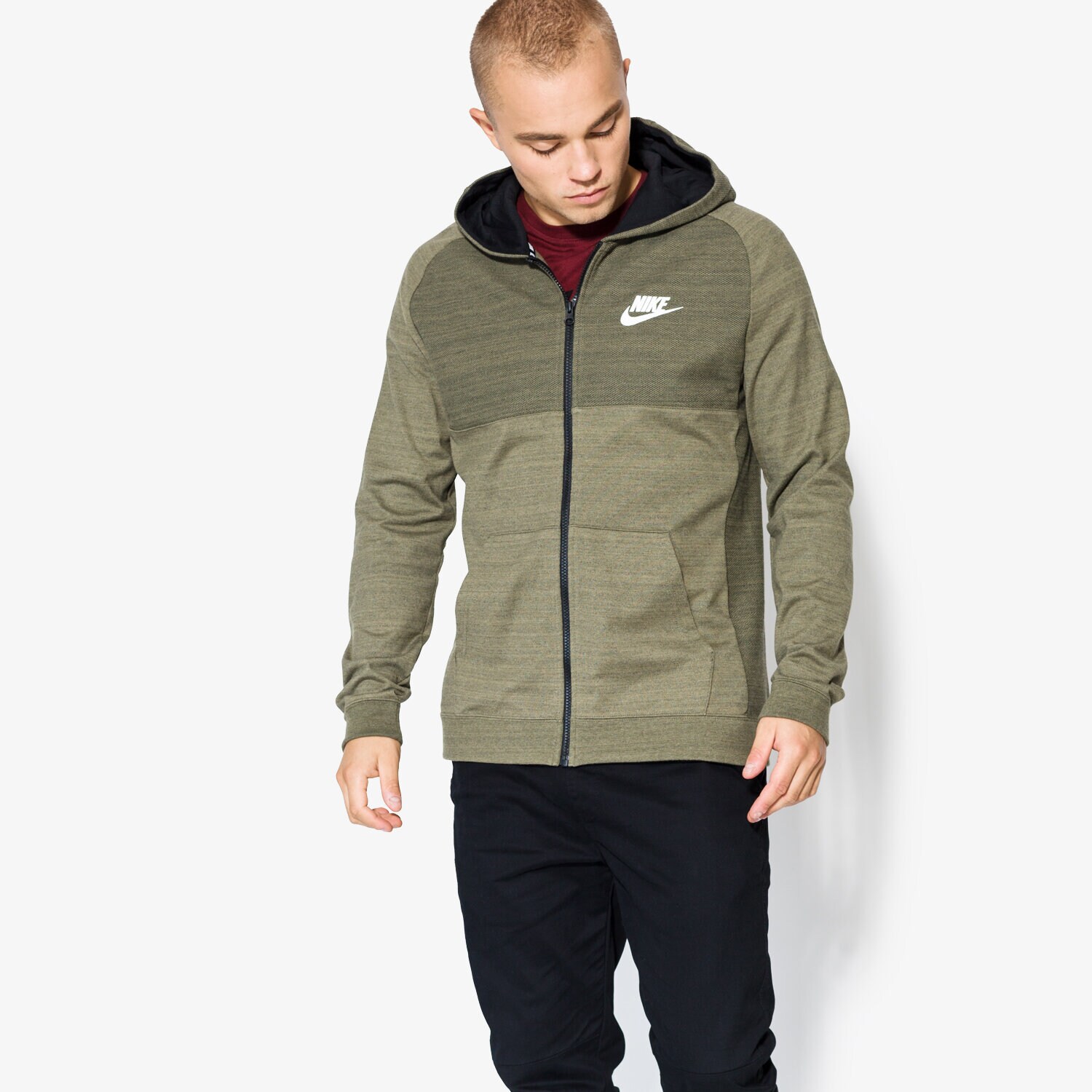 Herren NIKE SWEATSHIRT AV15 HOODIE FZ KNIT 883025222 Khaki