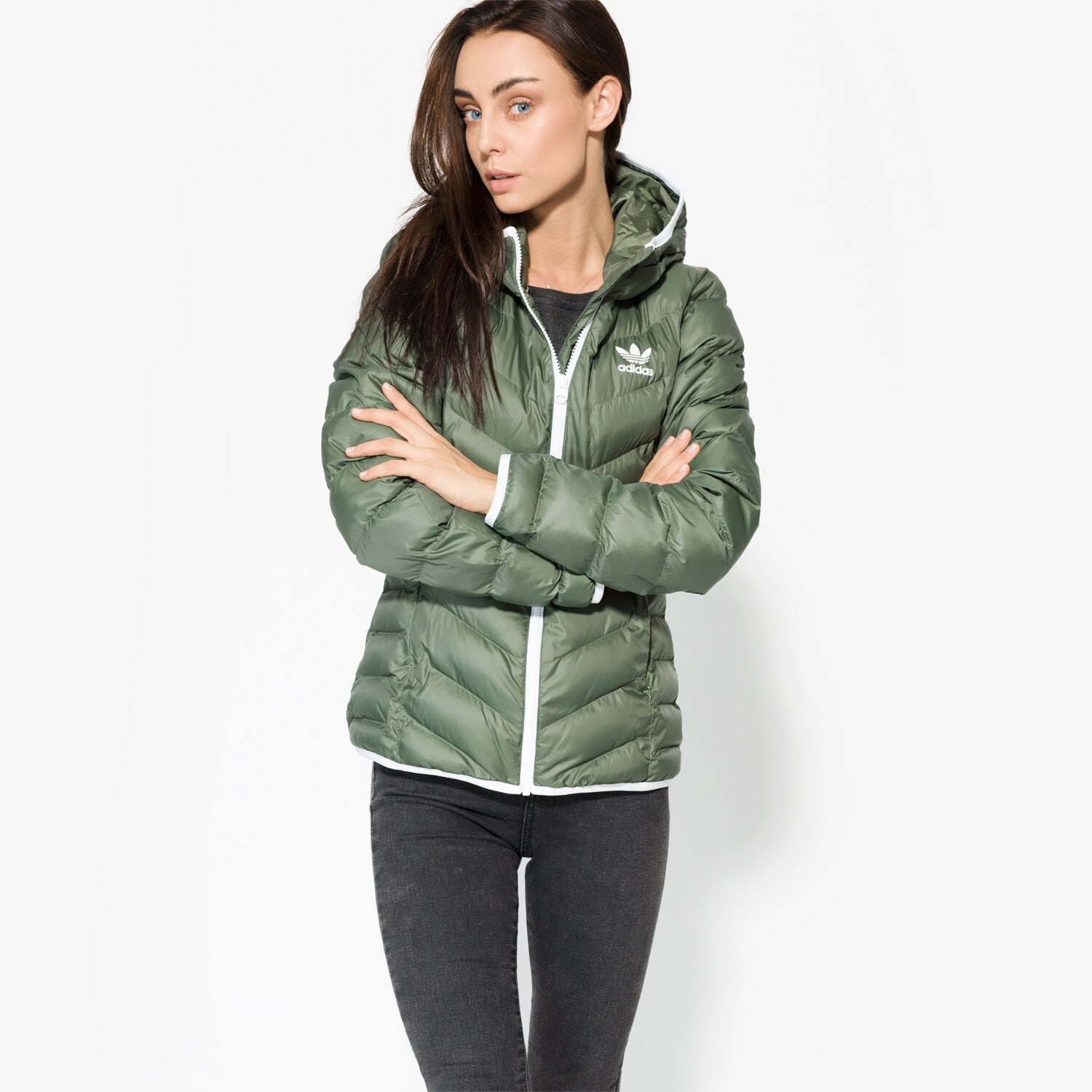 Damen Winterjacke ADIDAS JACKE SLIM JACKET BS5031 Grün