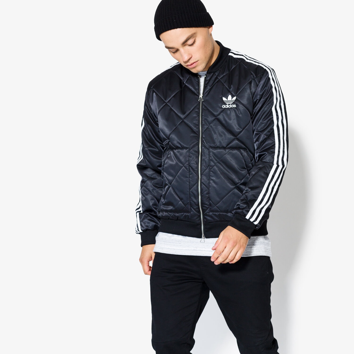 Herren Übergangsjacke ADIDAS JACKE SST QUILTED PRE BS3020 Schwarz