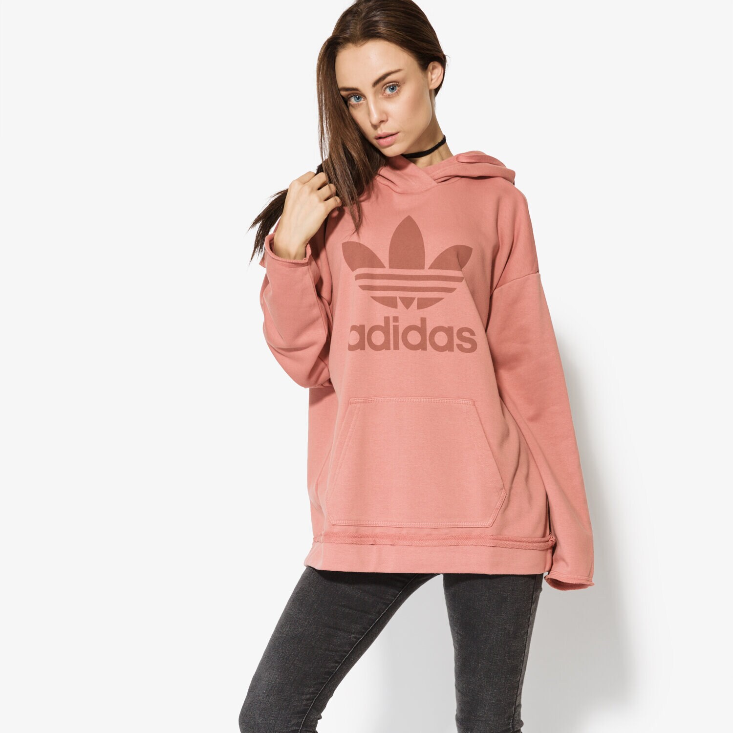 Damen ADIDAS SWEATSHIRT TRF HOODIE BR9304 Rosa