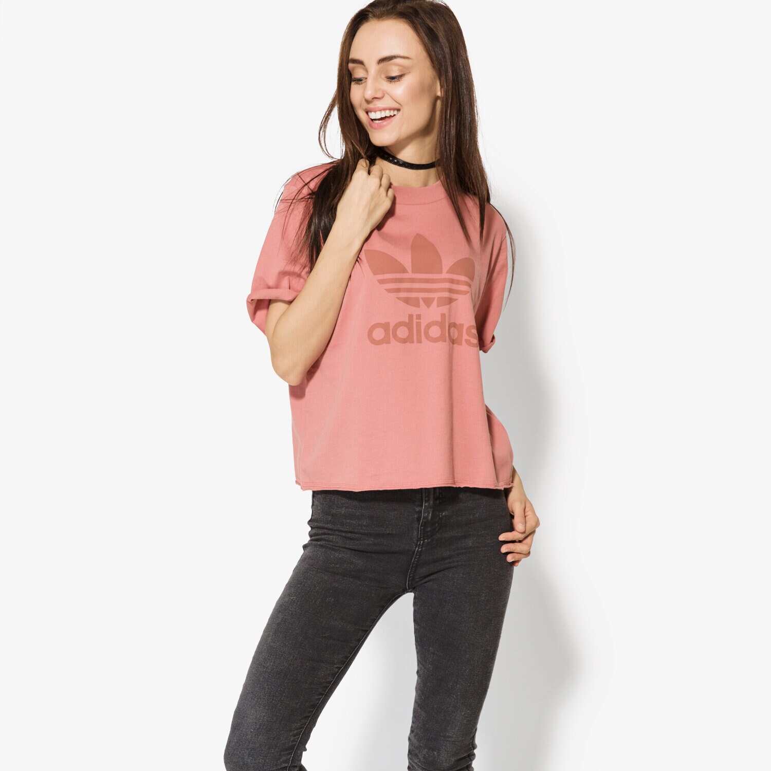 Damen T-Shirt ADIDAS T-SHIRT SS TREFOIL TEE BR9284 Rosa