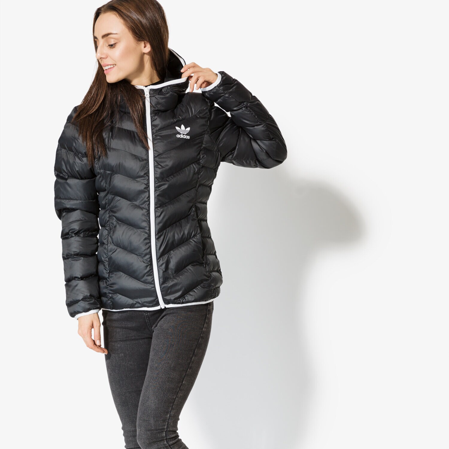 Damen Winterjacke ADIDAS JACKE SLIM JACKET BS5025 Schwarz
