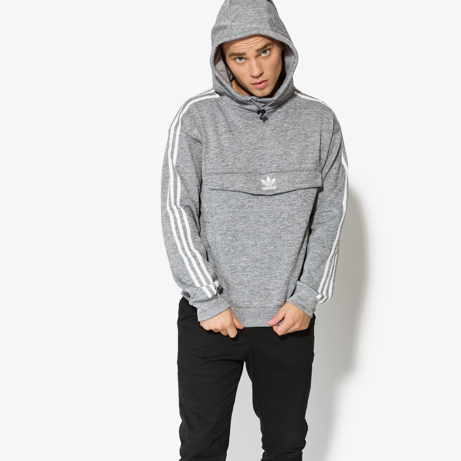 Herren ADIDAS SWEATSHIRT ANORAK HOODY BS4533 Grau
