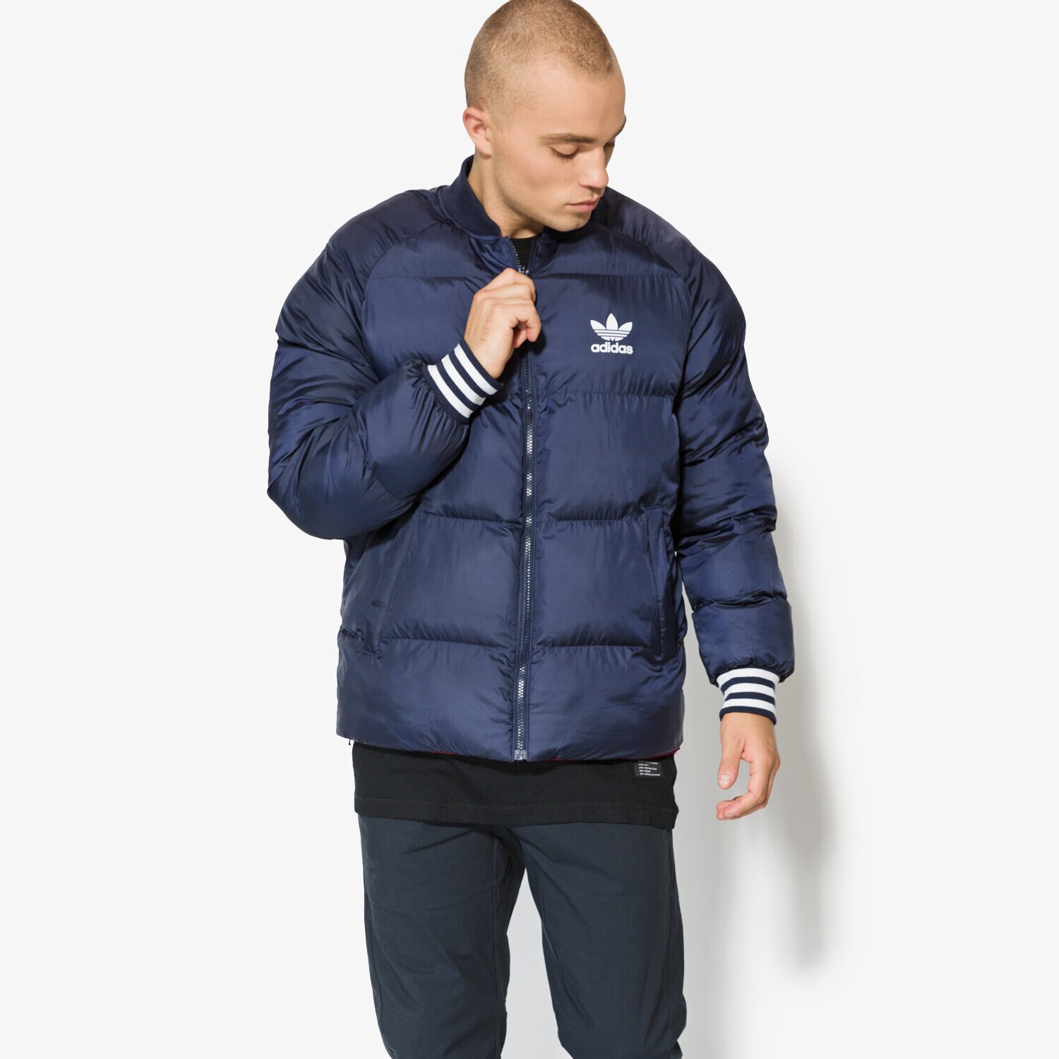 Herren Winterjacke ADIDAS JACKE SST JACKET BR4795 Dunkelblau