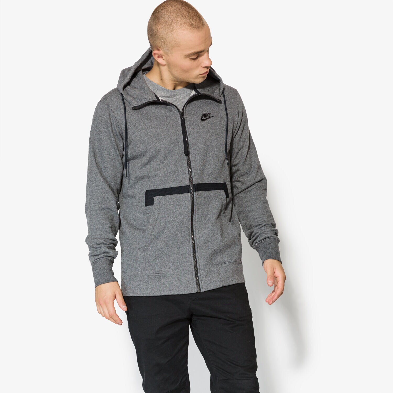 Herren NIKE SWEATSHIRT M NSW HOODIE FZ FT AF1 925438071 Grau
