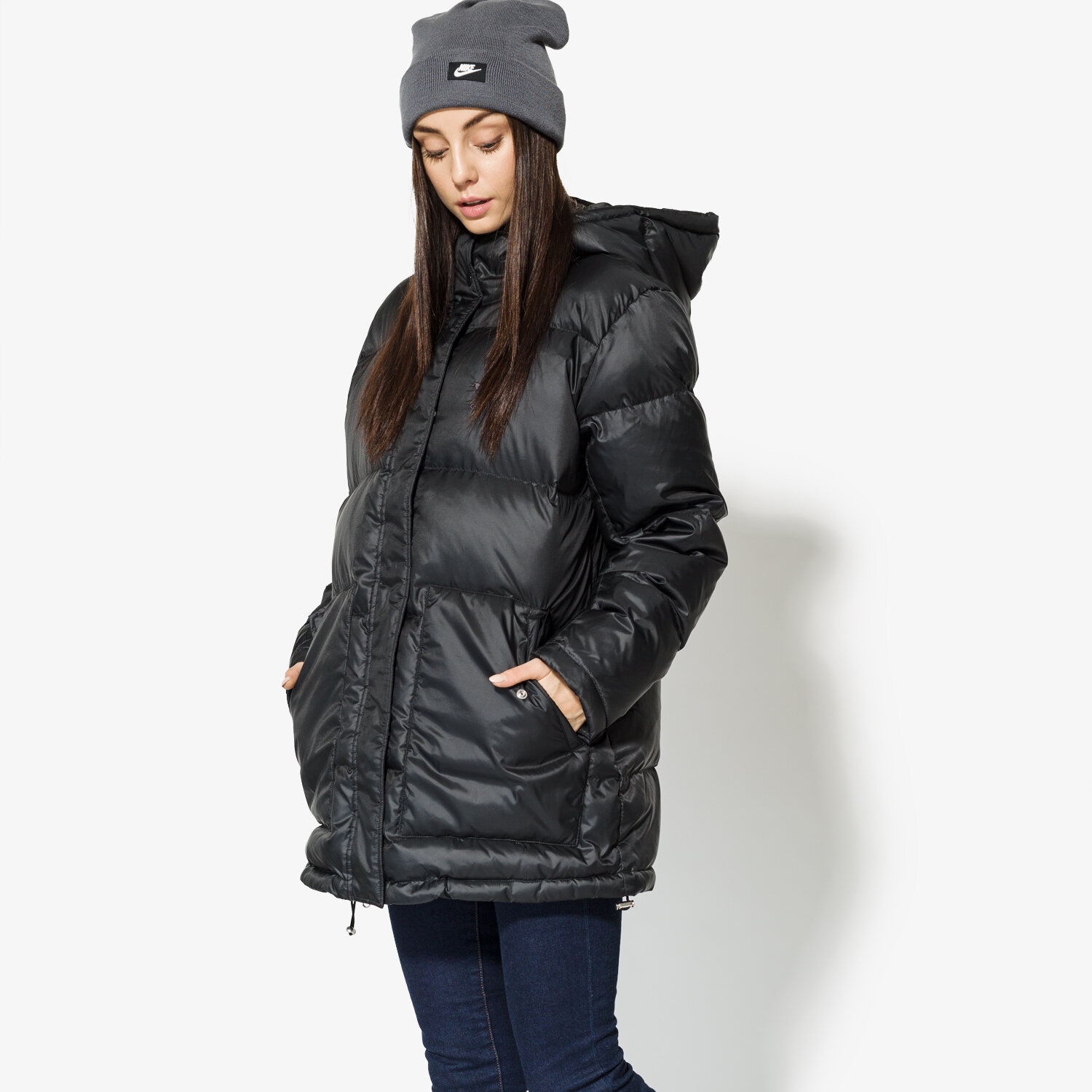 Damen Winterjacke ADIDAS JACKE MID DOWN JKT BS2184 Schwarz