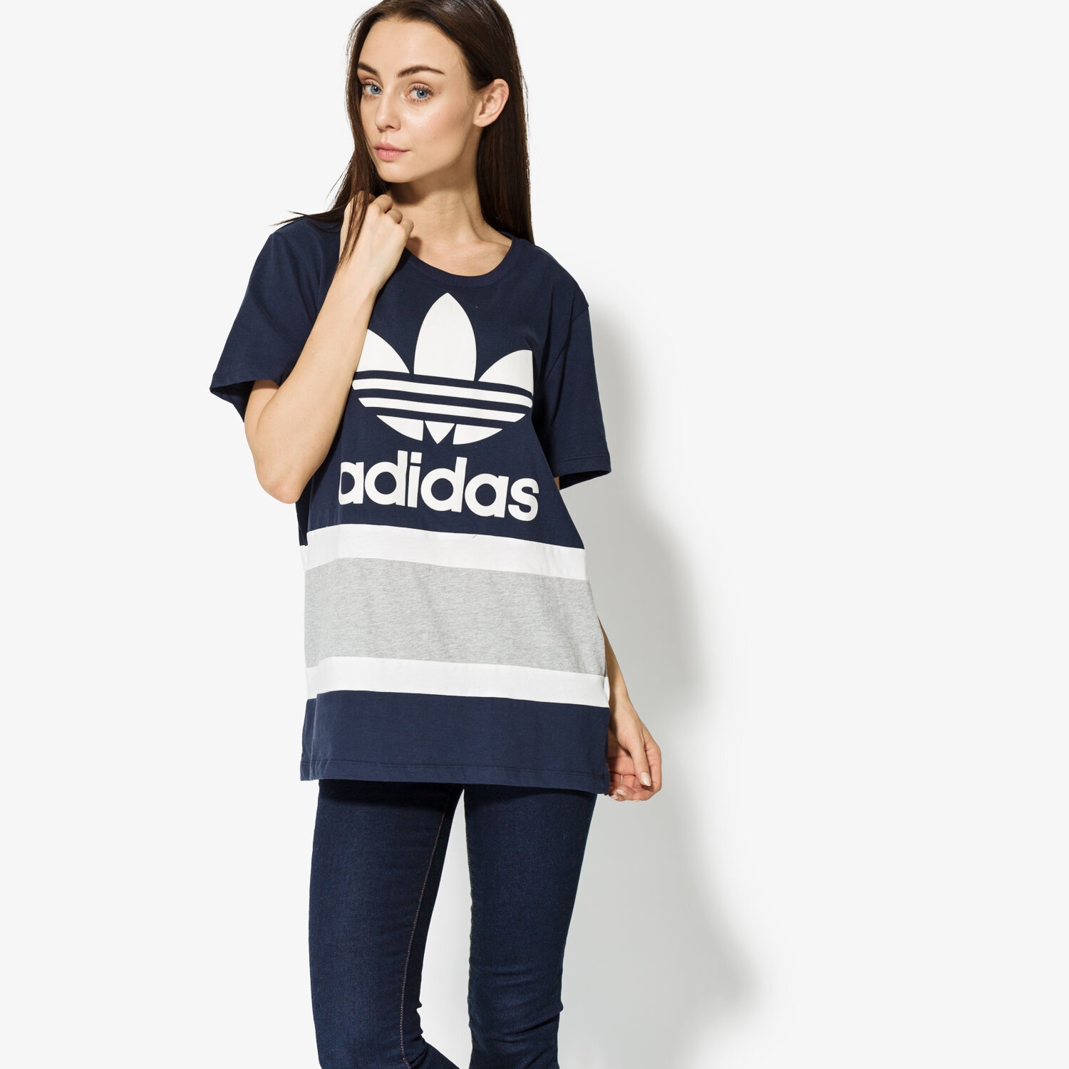Damen T-Shirt ADIDAS T-SHIRT SS BF TREFOIL TEE BS4366 Dunkelblau