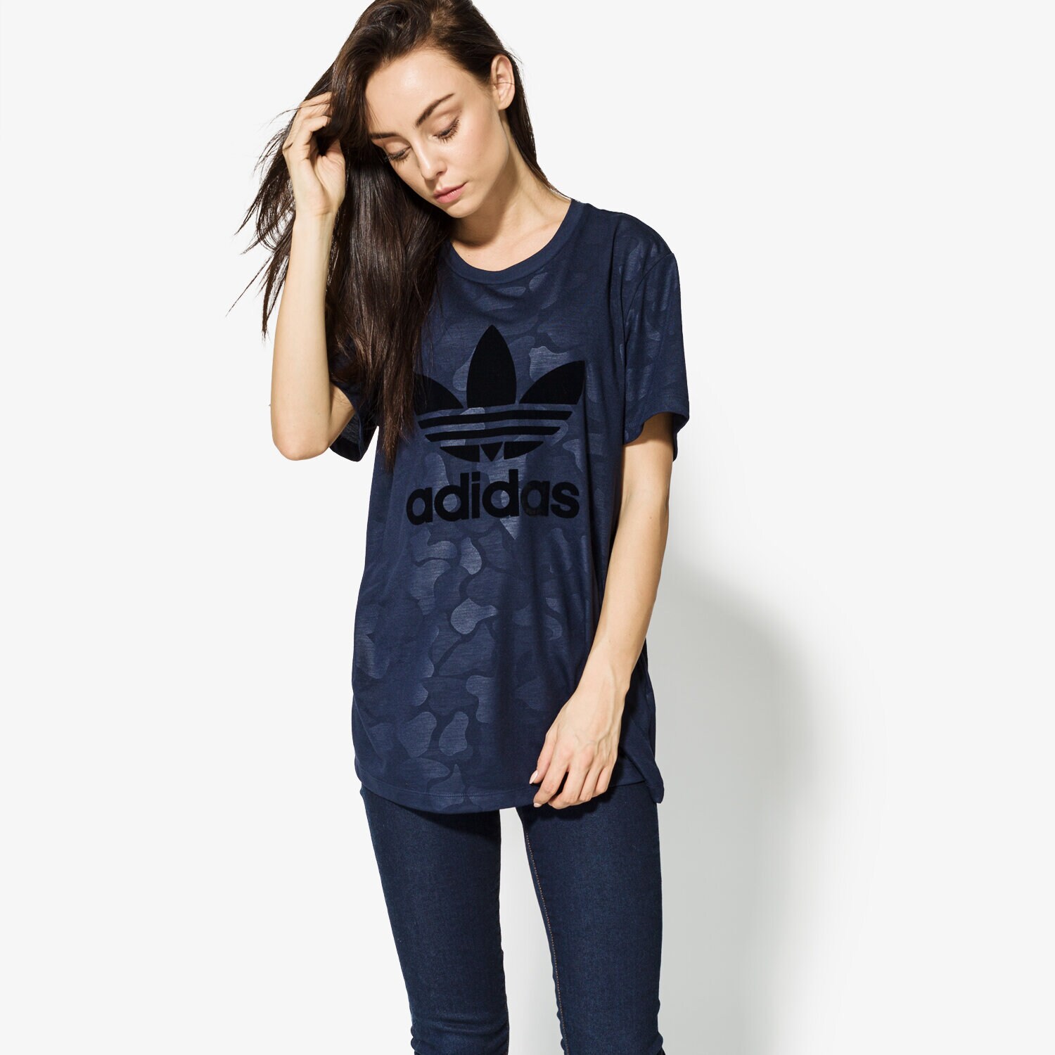 Damen T-Shirt ADIDAS T-SHIRT SS BF TREFOIL TEE BS4272 Dunkelblau