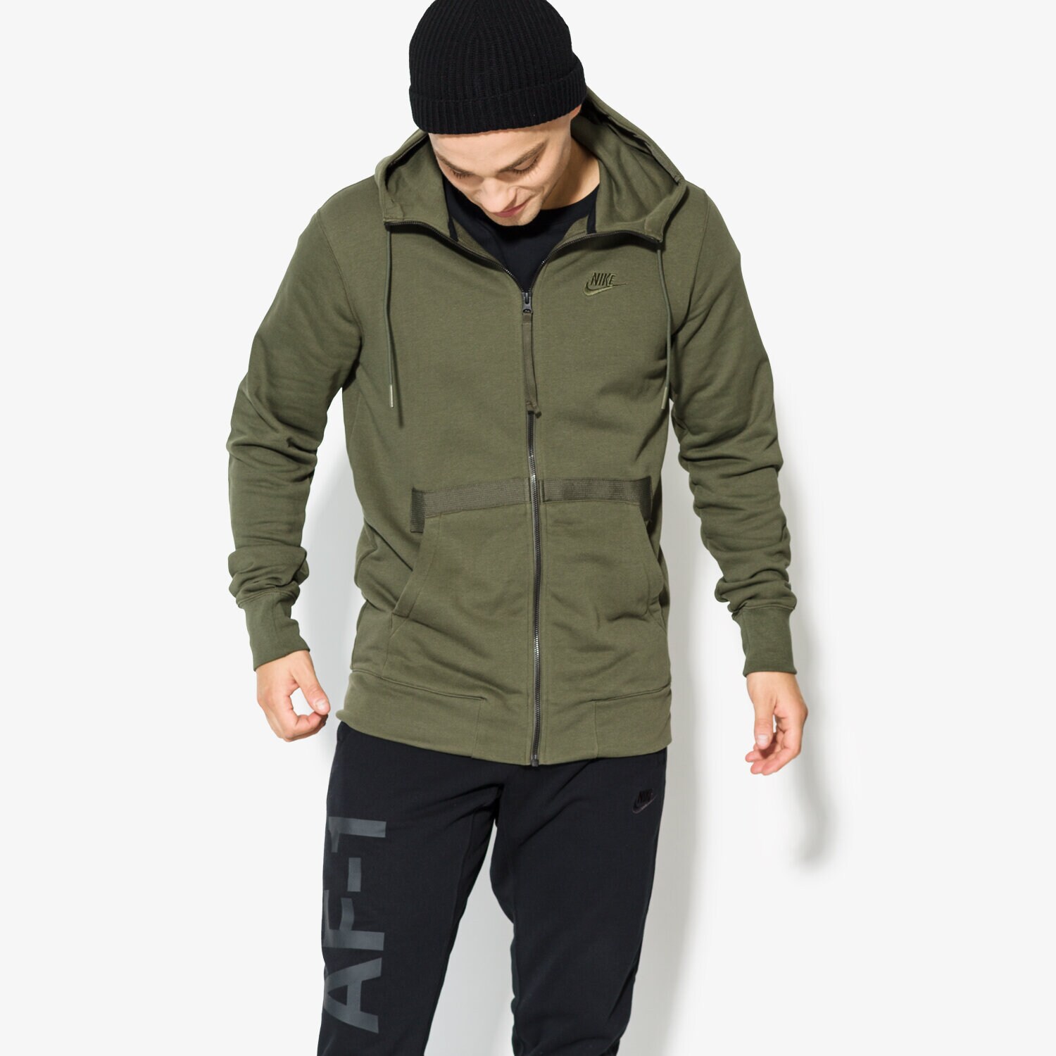 Herren NIKE SWEATSHIRT M NSW HOODIE FZ FT AF1 925438325 Khaki