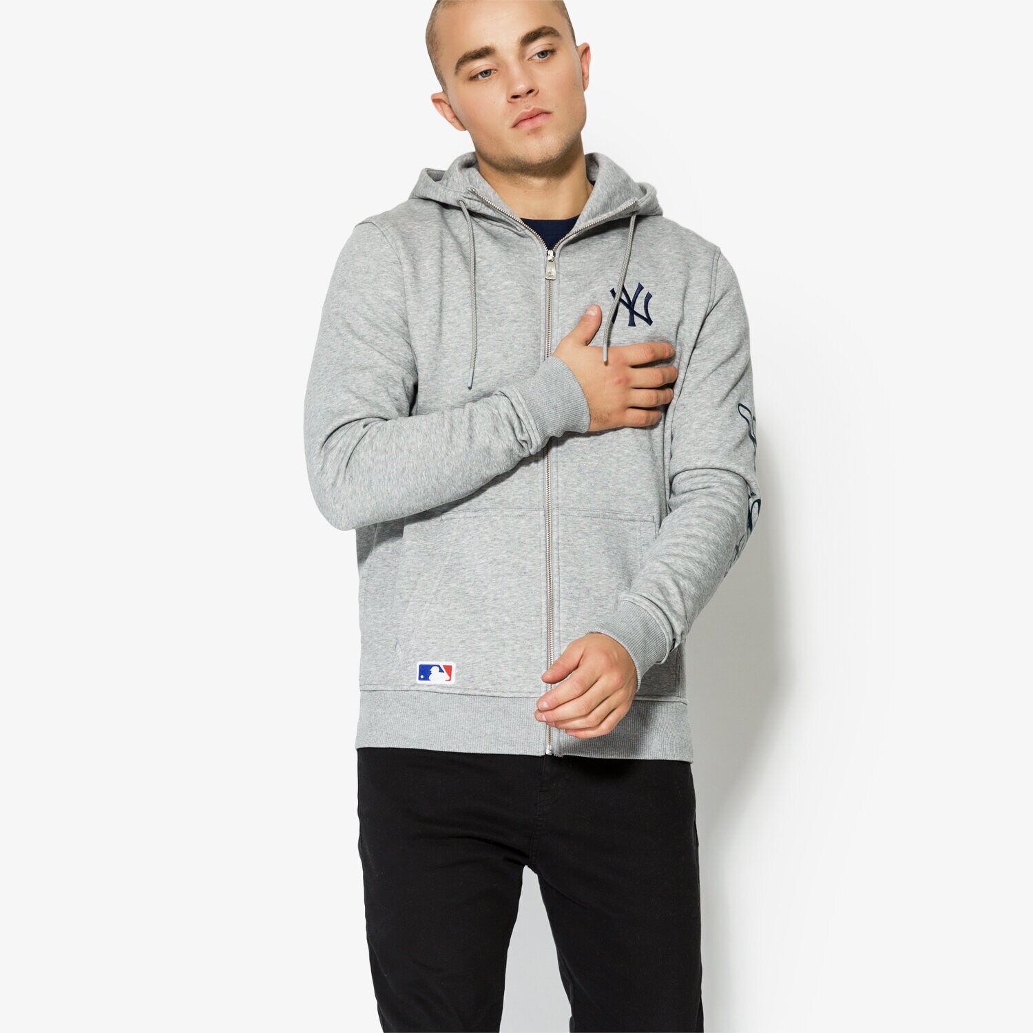 Herren NEW ERA SWEATSHIRT TEAM APPAREL FZ HOODY 11493603 Grau