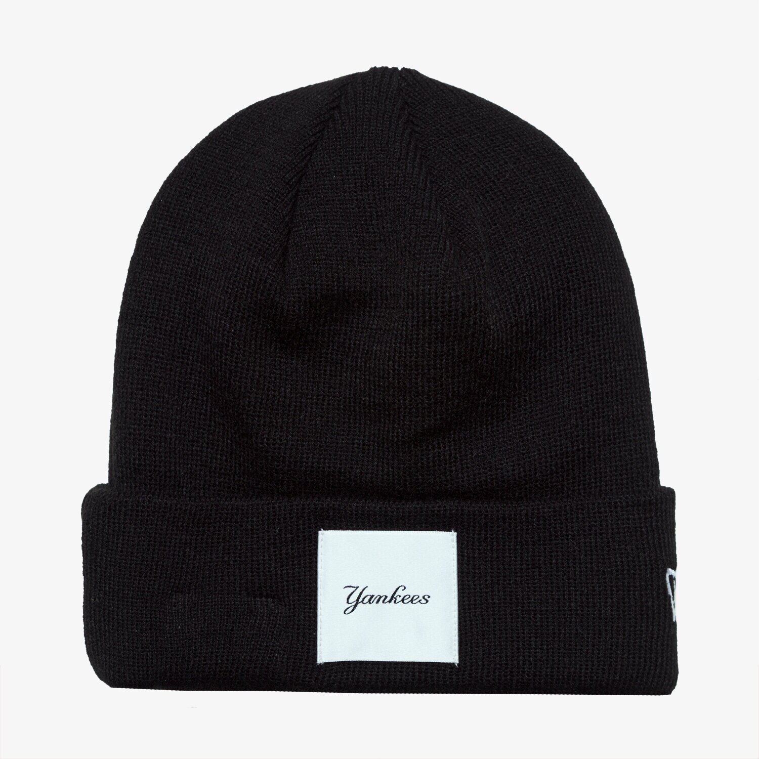 Kinder Mütze NEW ERA MÜTZE WINTER SATIN PATCH KNIT NY YANKEES BLKWHI 80536192 Schwarz