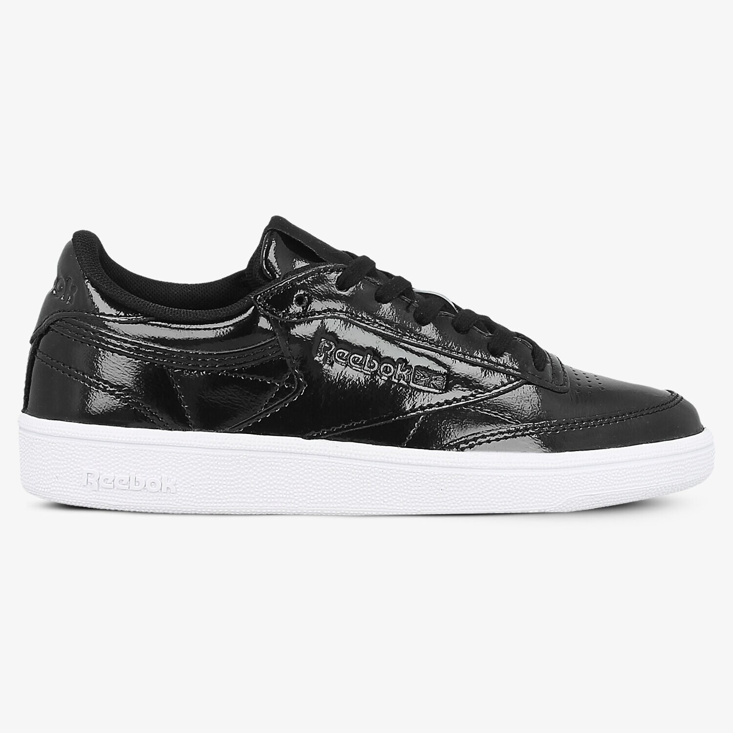 Damen Sneaker REEBOK CLUB C 85 PATENT BLACK WHITE BS9777 Schwarz
