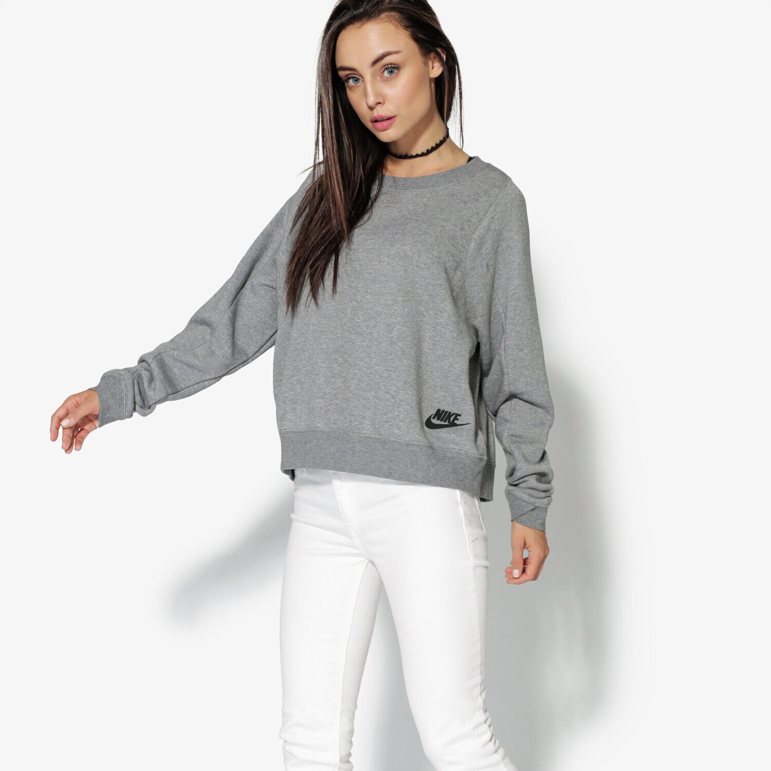 Damen NIKE SWEATSHIRT W NSW MODERN CREW SSNL 883807-091 Grau