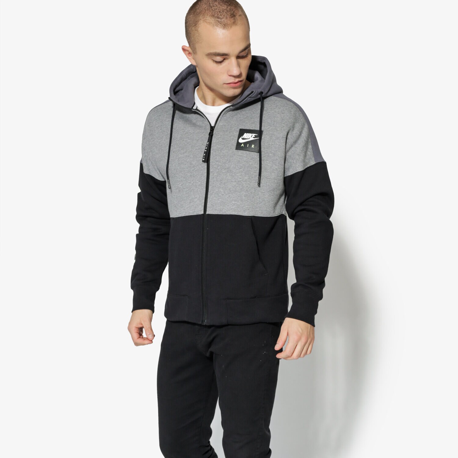 Herren NIKE SWEATSHIRT M NSW HOODIE AIR FZ FLC 886044-091 Grau