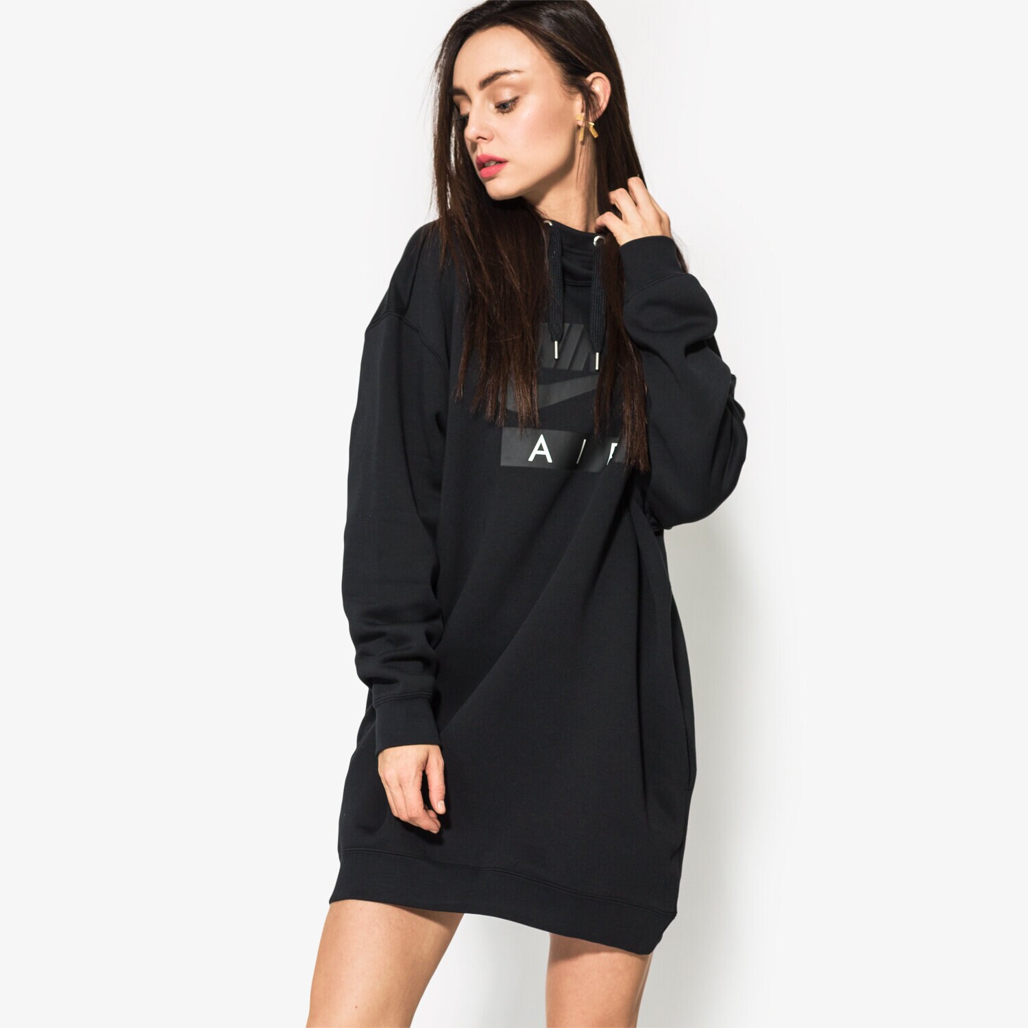 Damen NIKE SWEATSHIRT W NSW HOODIE OS AIR AH0235-010 Schwarz