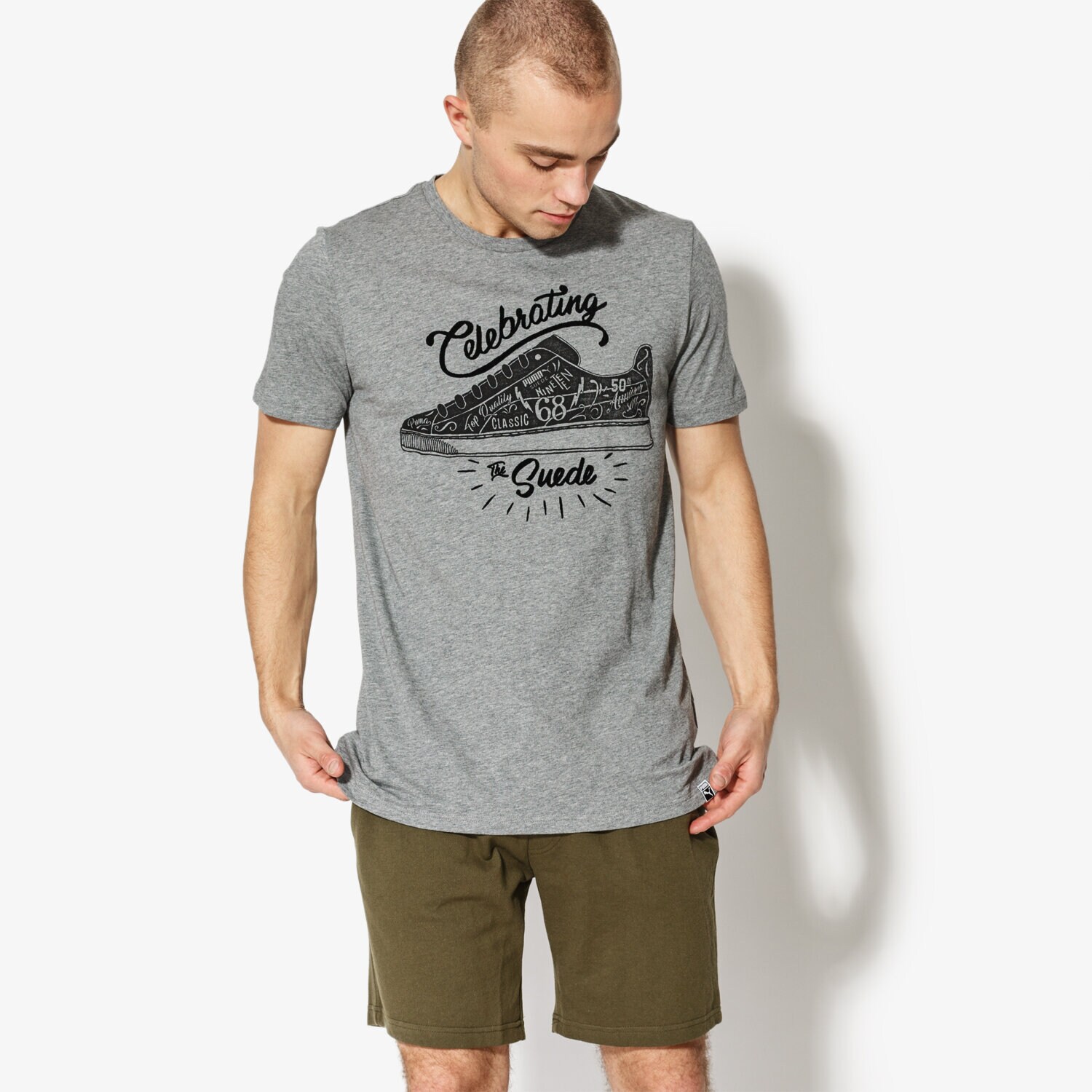 Herren T-Shirt PUMA T-SHIRT SS SUEDE CELEBRATION TEE 85083603 Grau