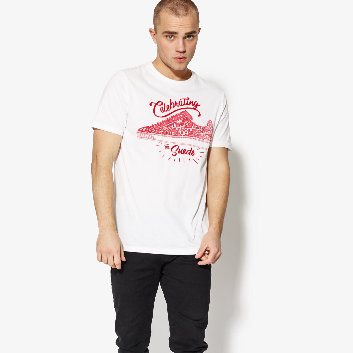 Herren T-Shirt PUMA T-SHIRT SS SUEDE CELEBRATION TEE 85083602 Weiß