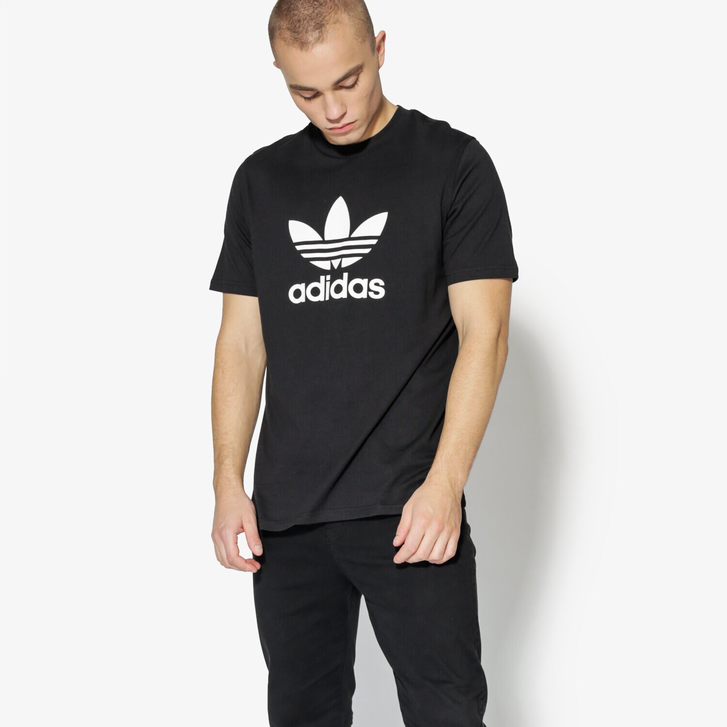 Herren T-Shirt ADIDAS T-SHIRT SS TREFOIL T-SHIRT ADICOLOR CW0709 Schwarz