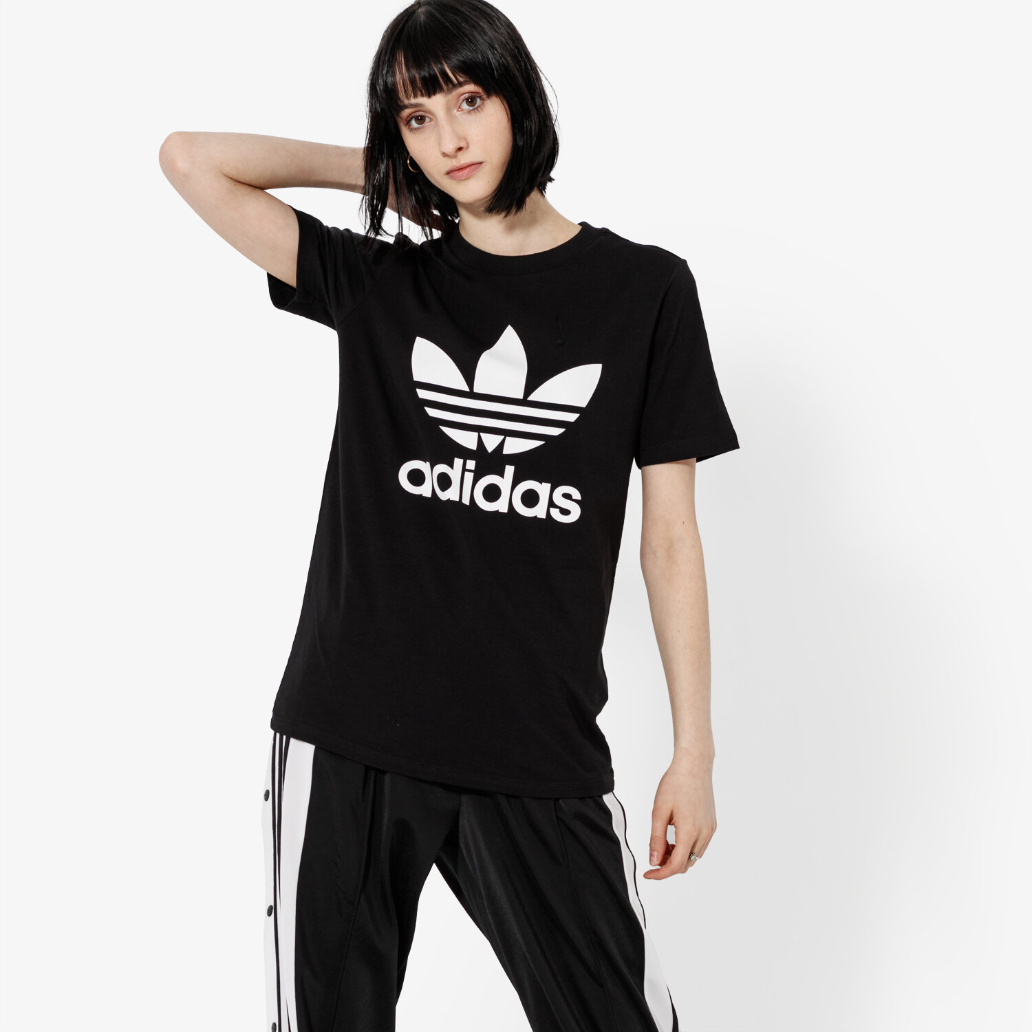Damen T-Shirt ADIDAS T-SHIRT SS TREFOIL TEE ADICOLOR CV9888 Schwarz