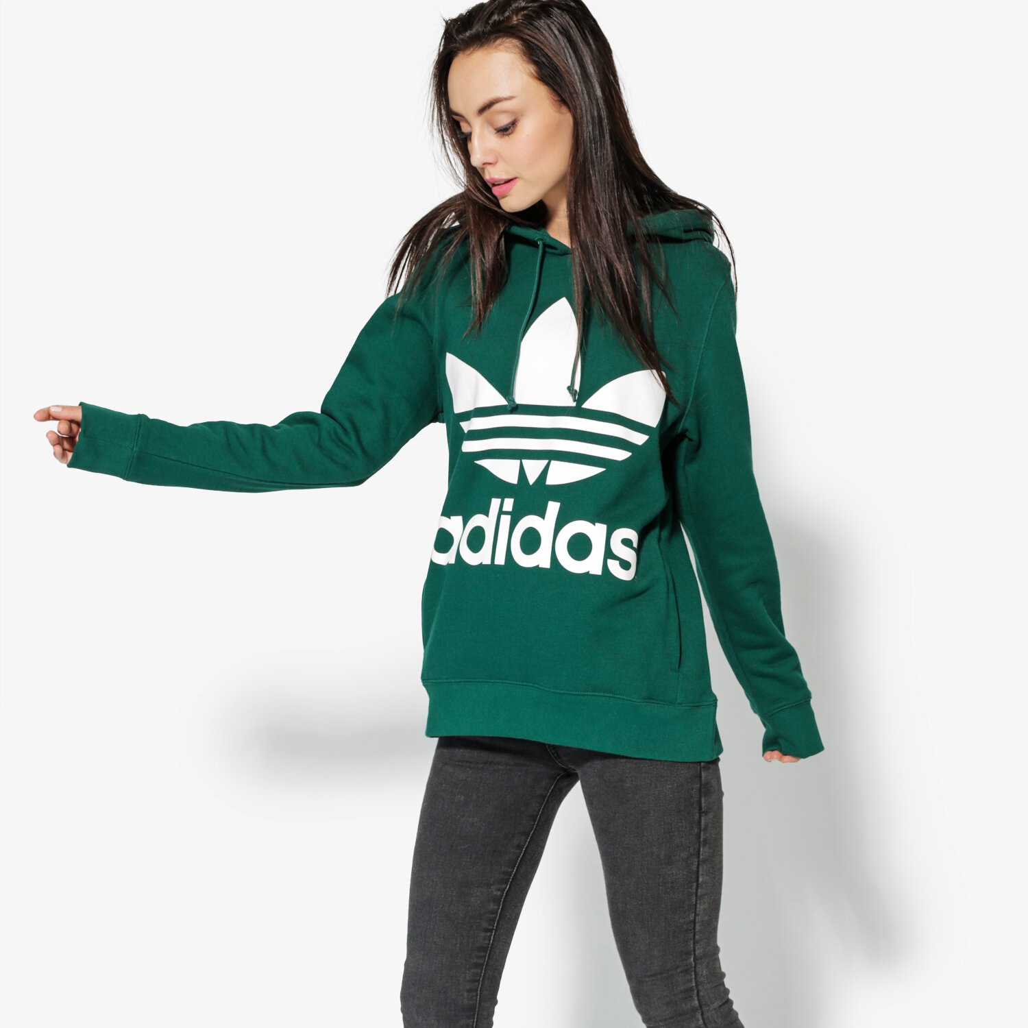 Damen ADIDAS SWEATSHIRT TREFOIL HOODIE CE2412 Grün