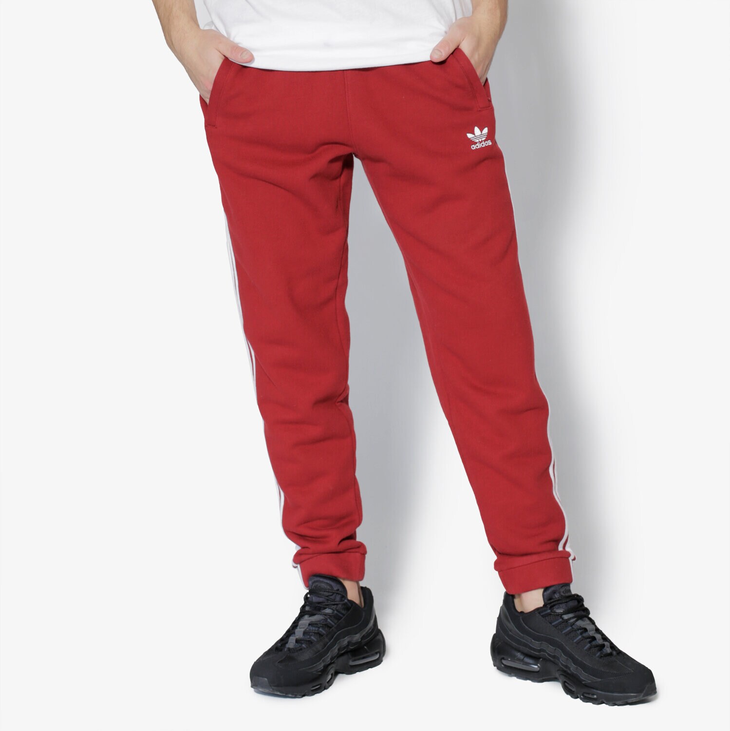 Herren Hosen ADIDAS HOSE 3-STRIPES PANTS CW2428 Dunkelrot