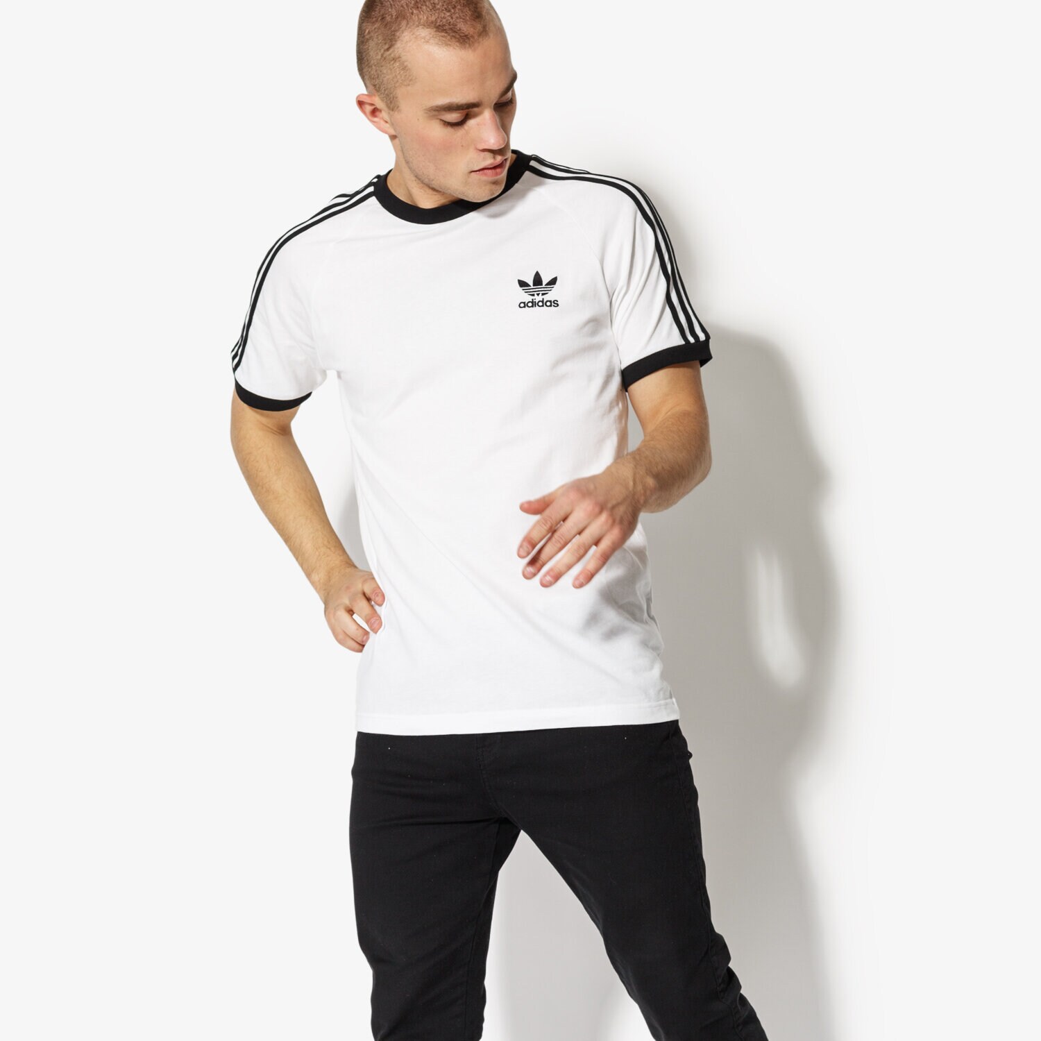 Herren T-Shirt ADIDAS T-SHIRT SS 3-STRIPES TEE CW1203 Weiß