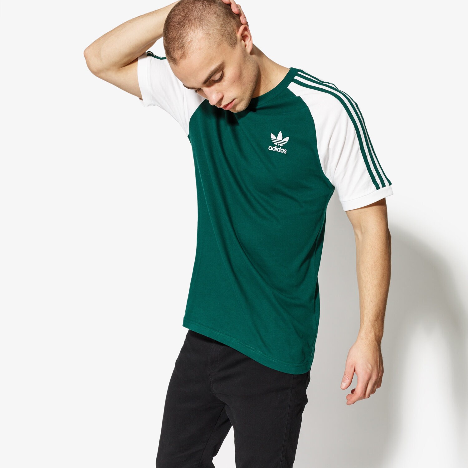 Herren T-Shirt ADIDAS T-SHIRT SS 3-STRIPES TEE CW1206 Grün