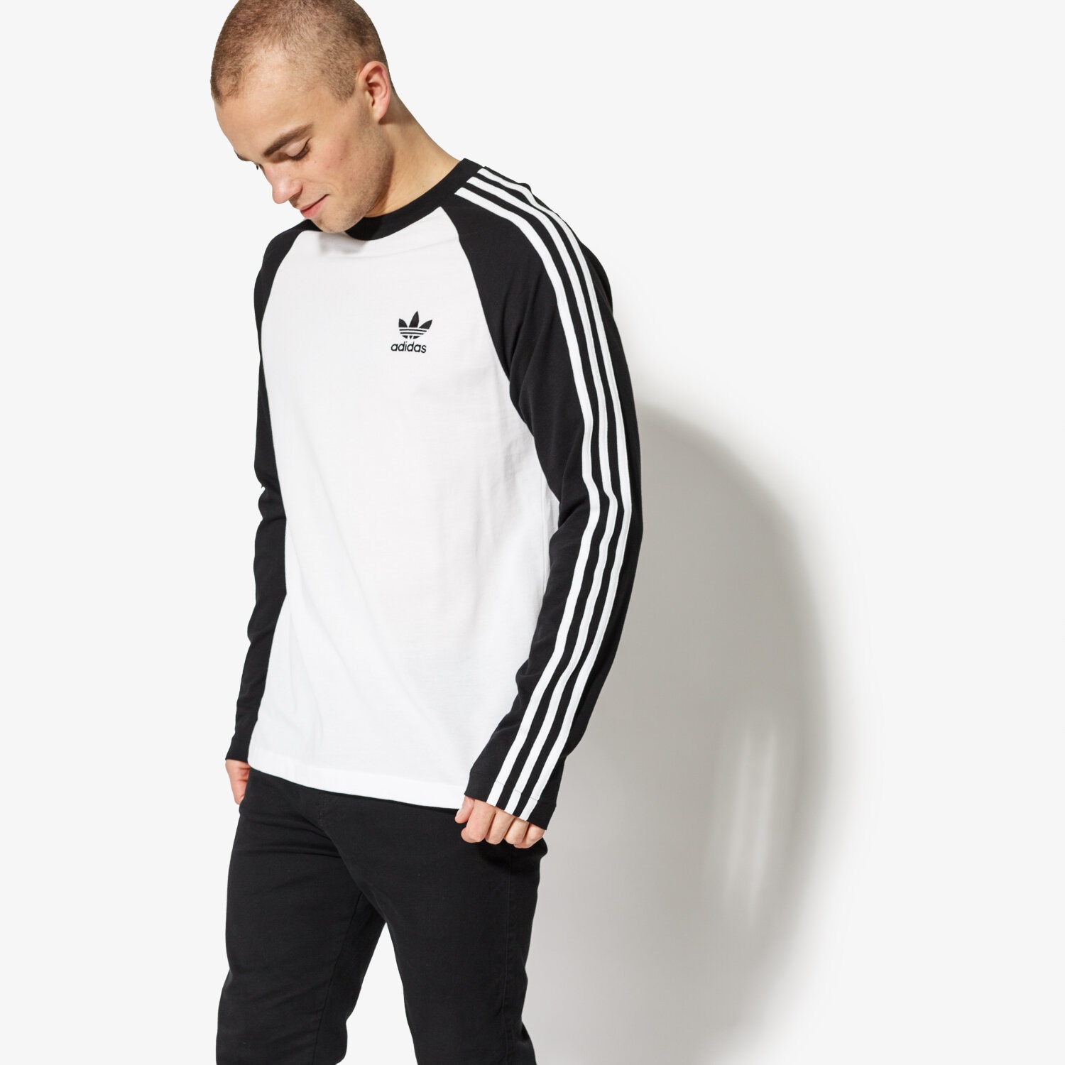 Herren T-Shirt ADIDAS T-SHIRT LS 3-STRIPES LS T CW1228 Schwarz