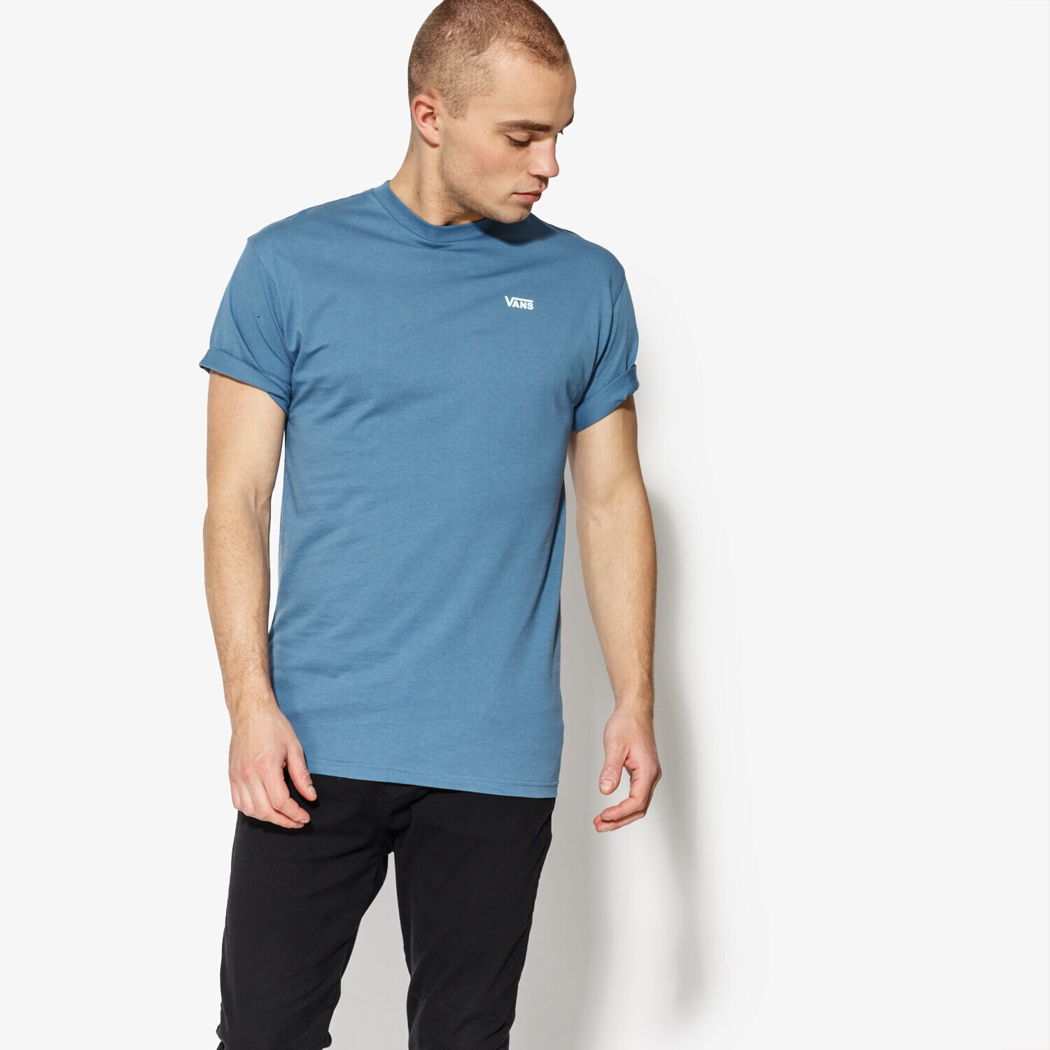 Herren T-Shirt VANS T-SHIRT SS LEFT CHEST LOGO TEE VA3CZEP8X VA3CZEP8X Blau