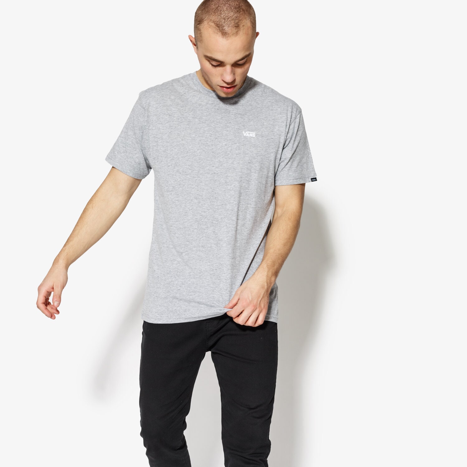 Herren T-Shirt VANS T-SHIRT SS LEFT CHEST LOGO TEE VA3CZEATH VN0A3CZEATH1 Grau