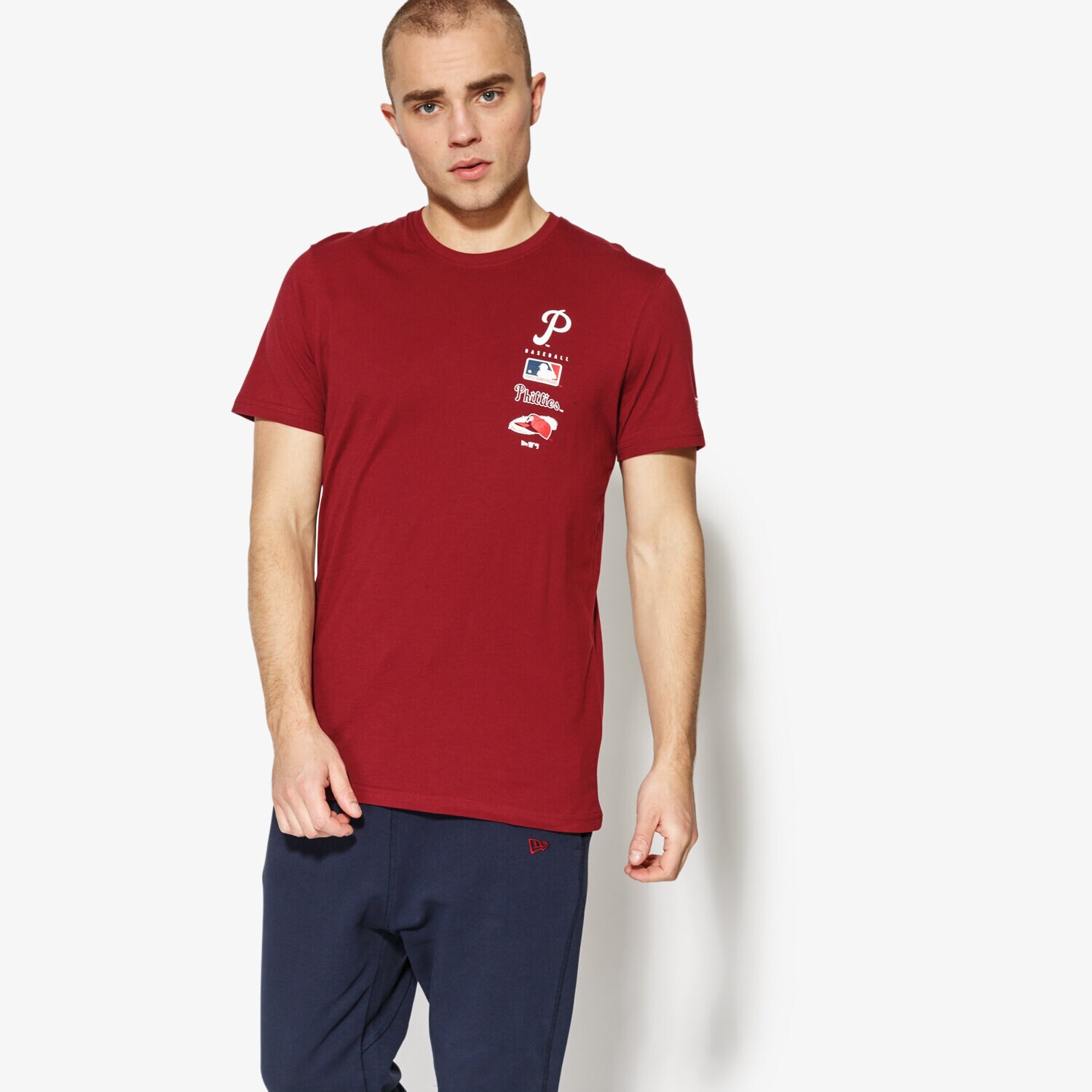Herren T-Shirt NEW ERA T-SHIRT SS MLB LOGO TOWER TEE PHILADELPHIA 11517768 Dunkelrot