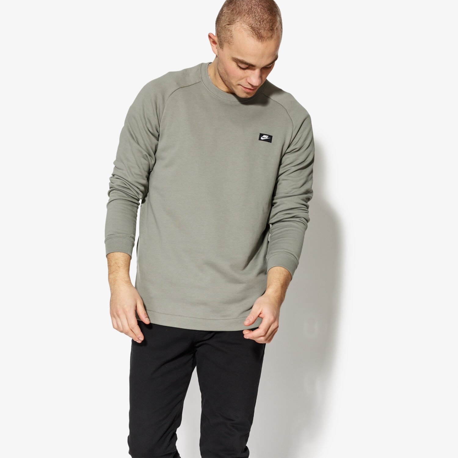 Herren NIKE SWEATSHIRT M NSW MODERN CRW FT 805126-004 Grün