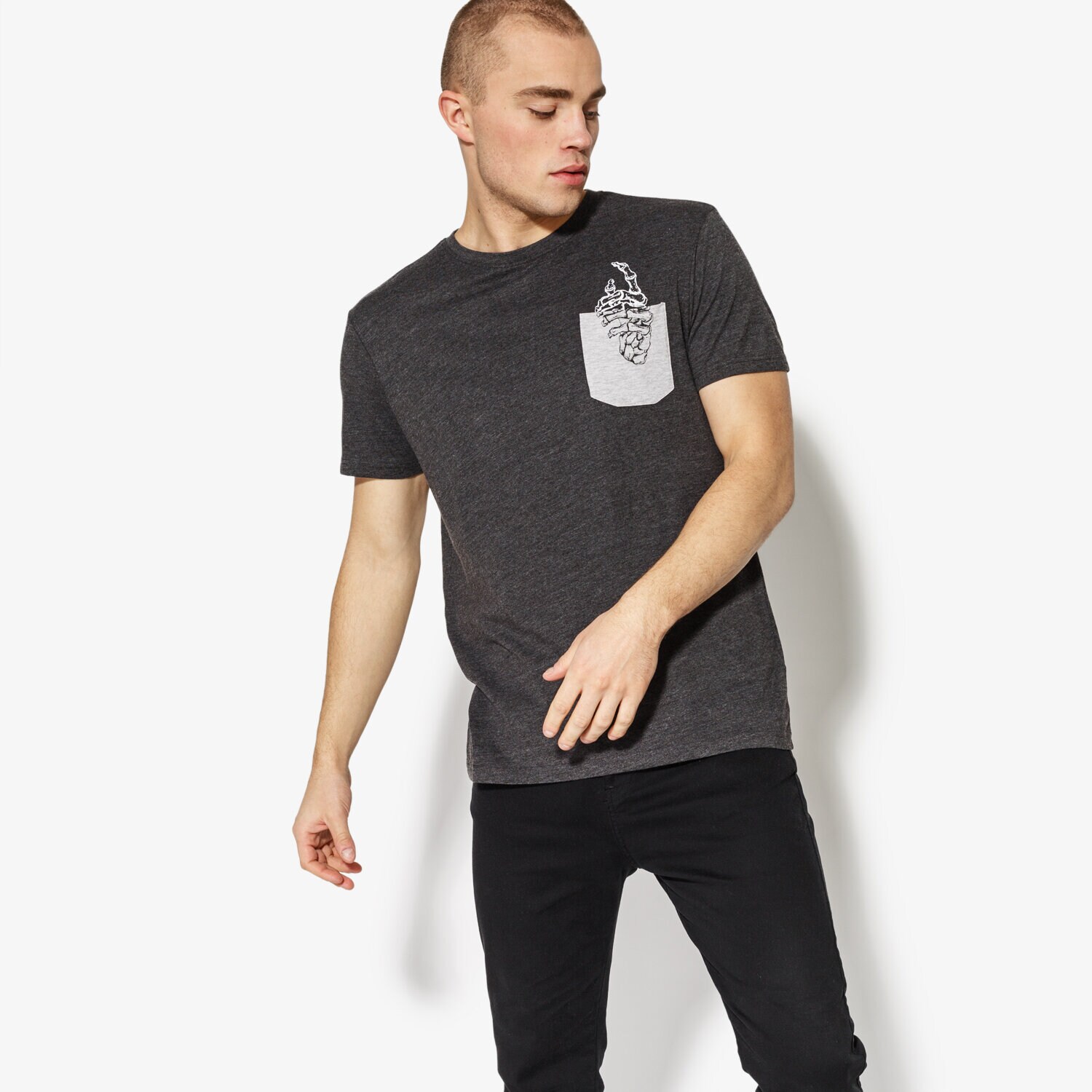 Herren T-Shirt CONFRONT T-SHIRT SS FINGER CF18TSM72001 Grau