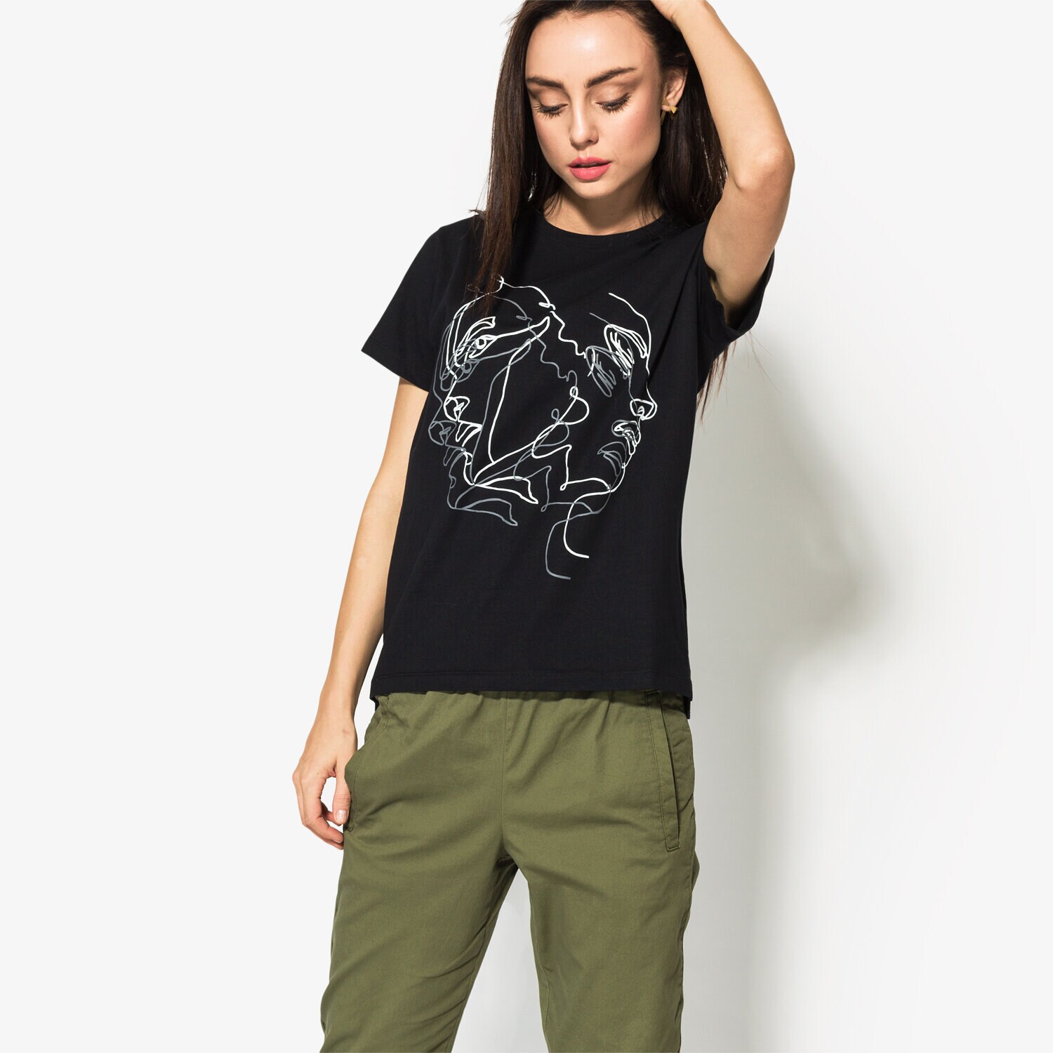 Damen T-Shirt CONFRONT T-SHIRT SS FACE CF18TSD20001 Schwarz