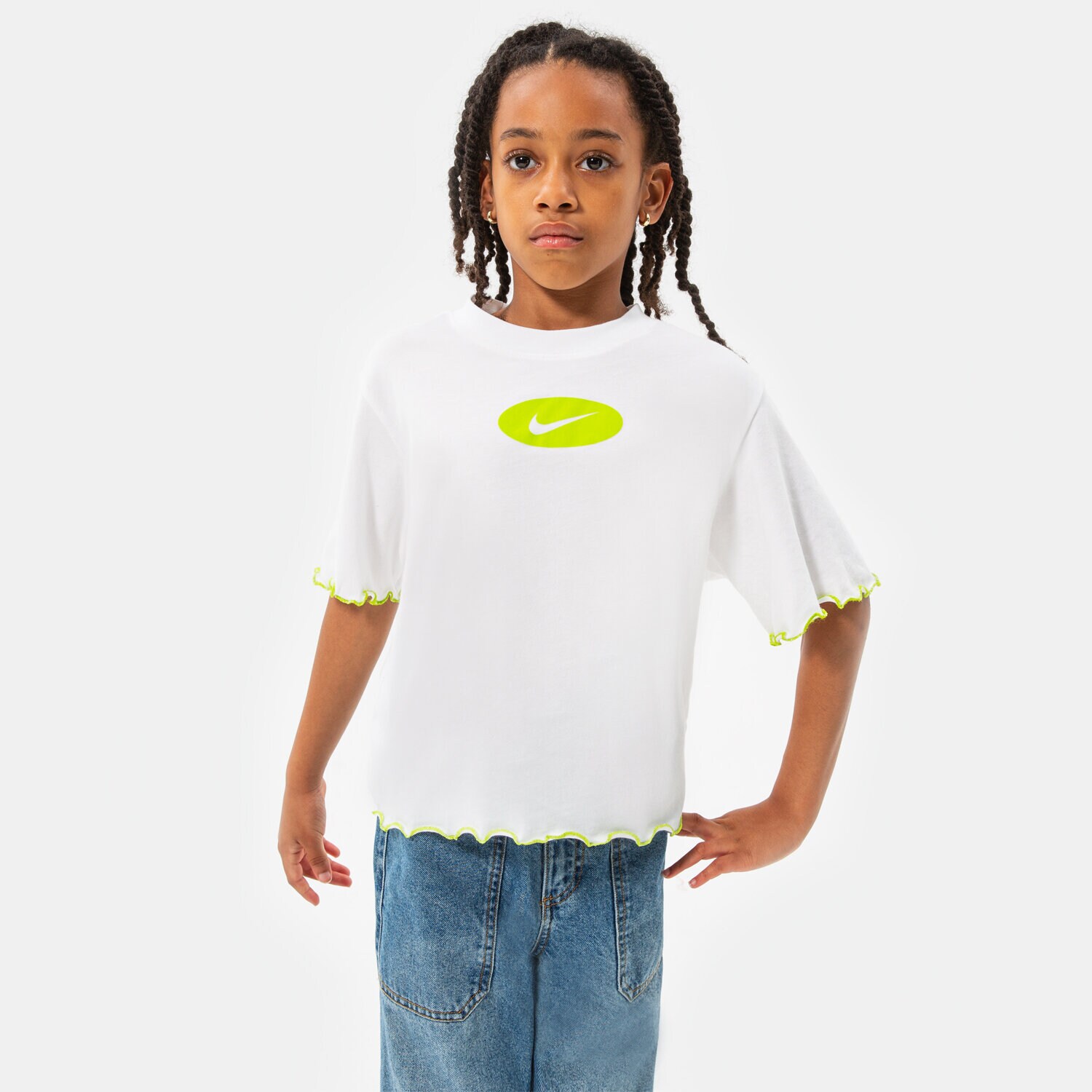 Kinder T-Shirt NIKE T-SHIRT G NK DF TEE ICON CLASH BOXY FR GIRL DQ4392-100 Weiß