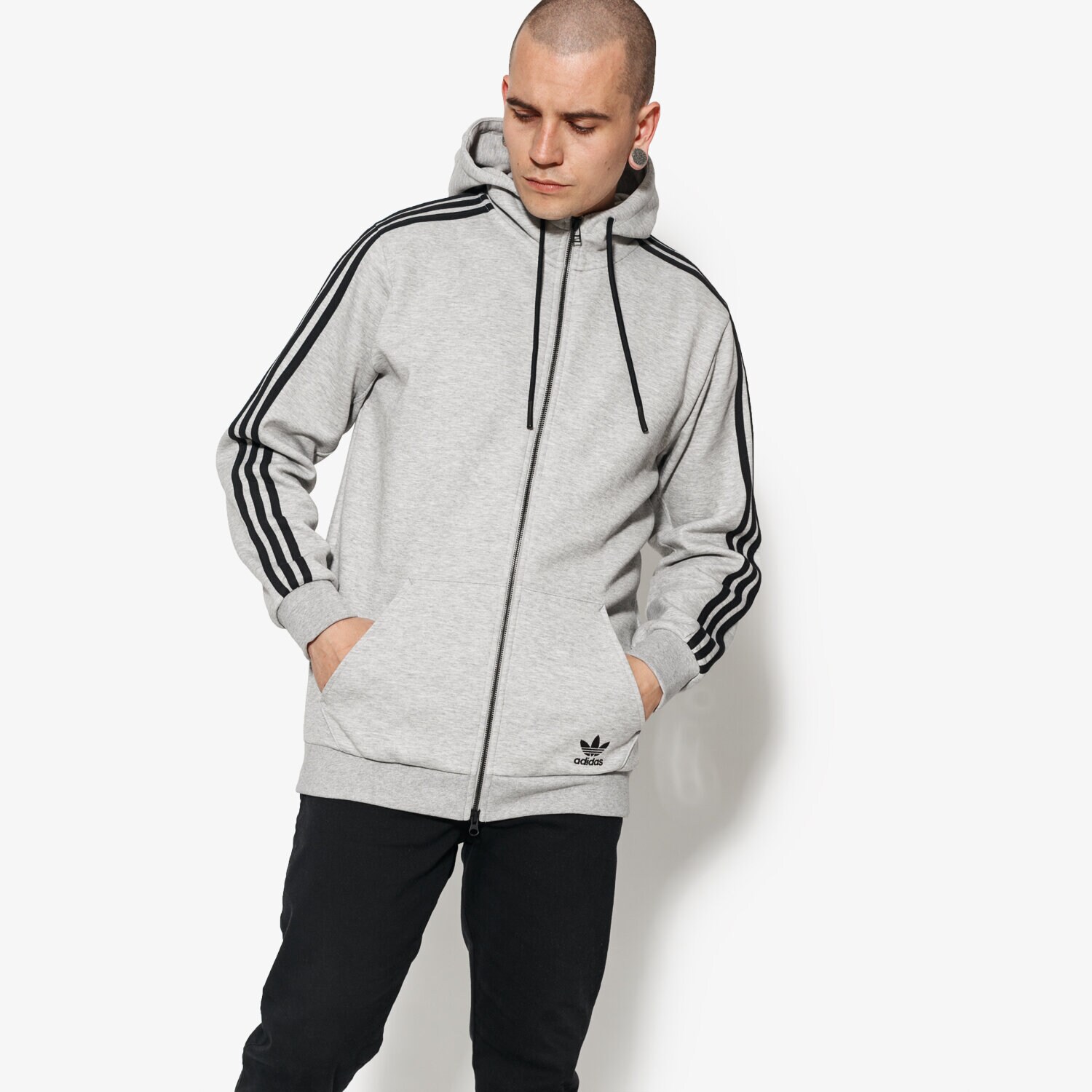 Herren ADIDAS SWEATSHIRT CURATED FZ CW2528 Grau