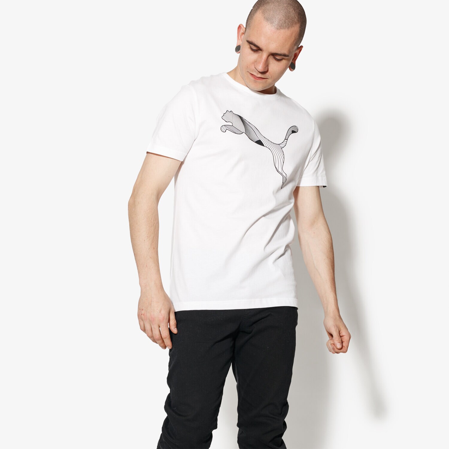 Herren T-Shirt PUMA T-SHIRT SS CAT LOGO TEE 59487602 Weiß
