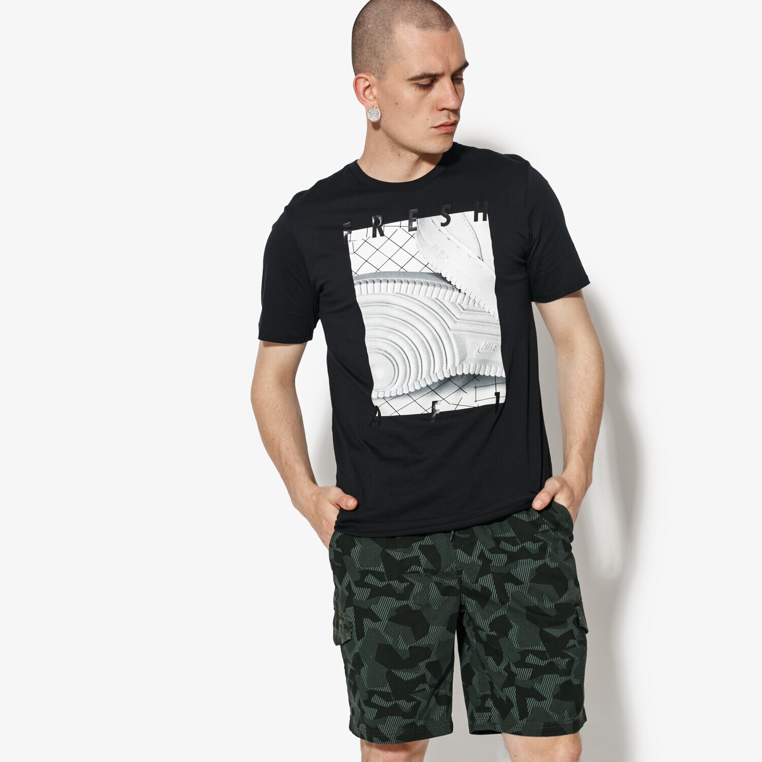 Herren T-Shirt NIKE T-SHIRT SS M NSW TEE AF1 3 911928-010 Schwarz