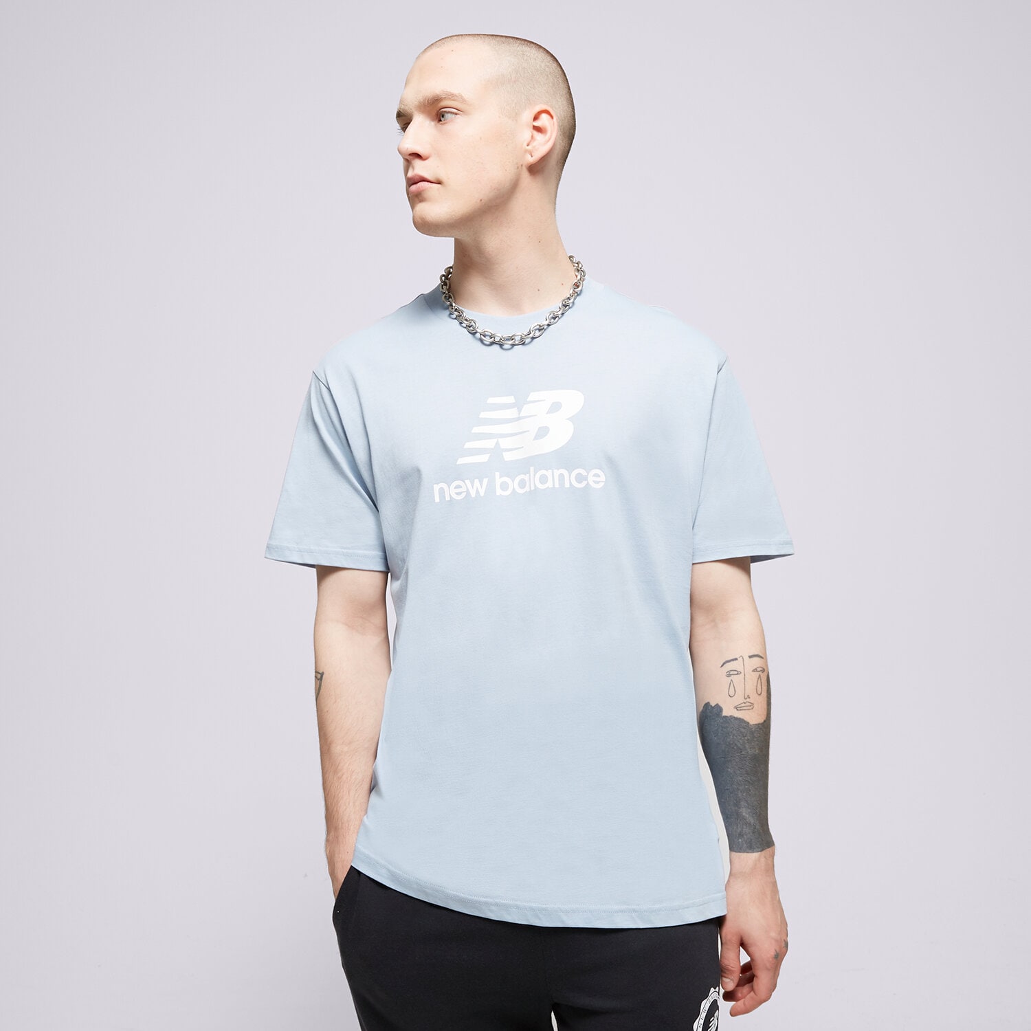 Herren T-Shirt NEW BALANCE T-SHIRT NB ESSENTIALS LOGO TEE NT31451LAY Blau