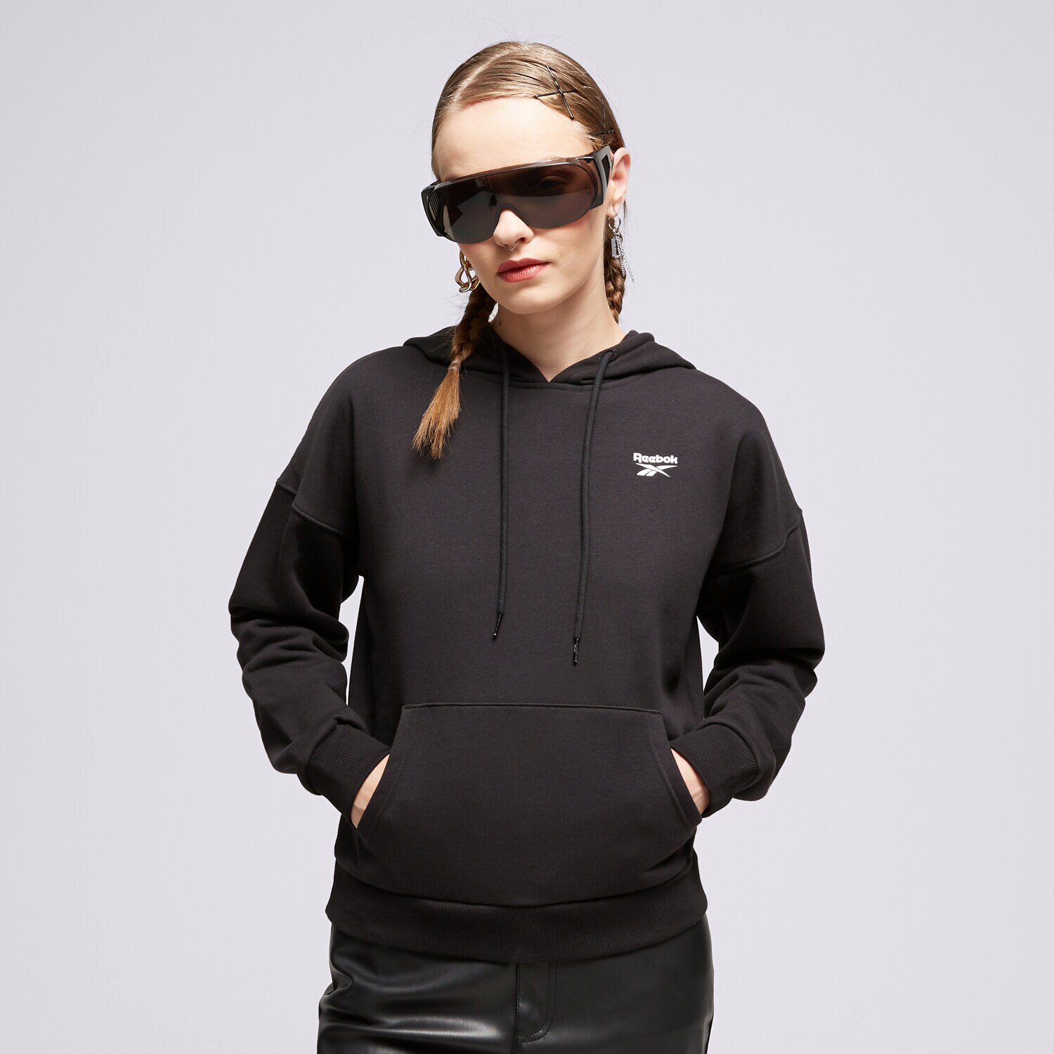 REEBOK SWEATSHIRT RI FLEECE HOODY Schwarz 100057235 Sizeer
