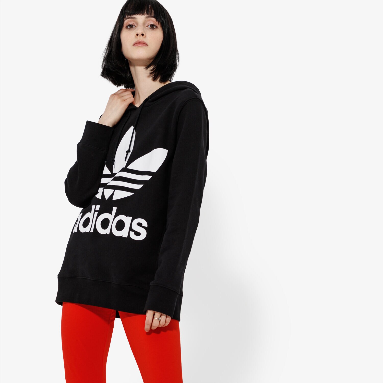 Damen ADIDAS SWEATSHIRT TREFOIL HOODIE ADICOLOR CE2408 Schwarz