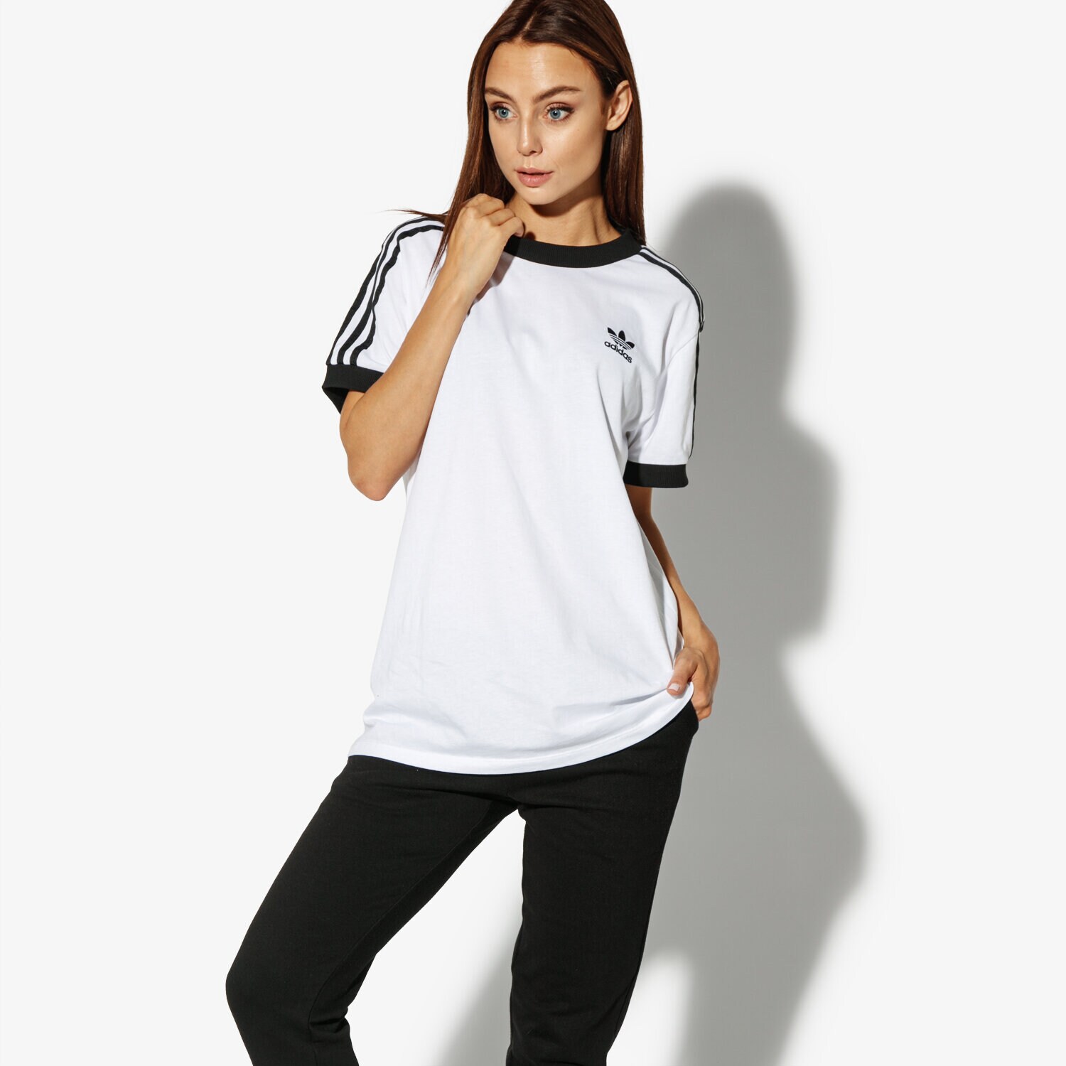 Damen T-Shirt ADIDAS T-SHIRT SS 3 STRIPES TEE ADICOLOR DH3188 Weiß