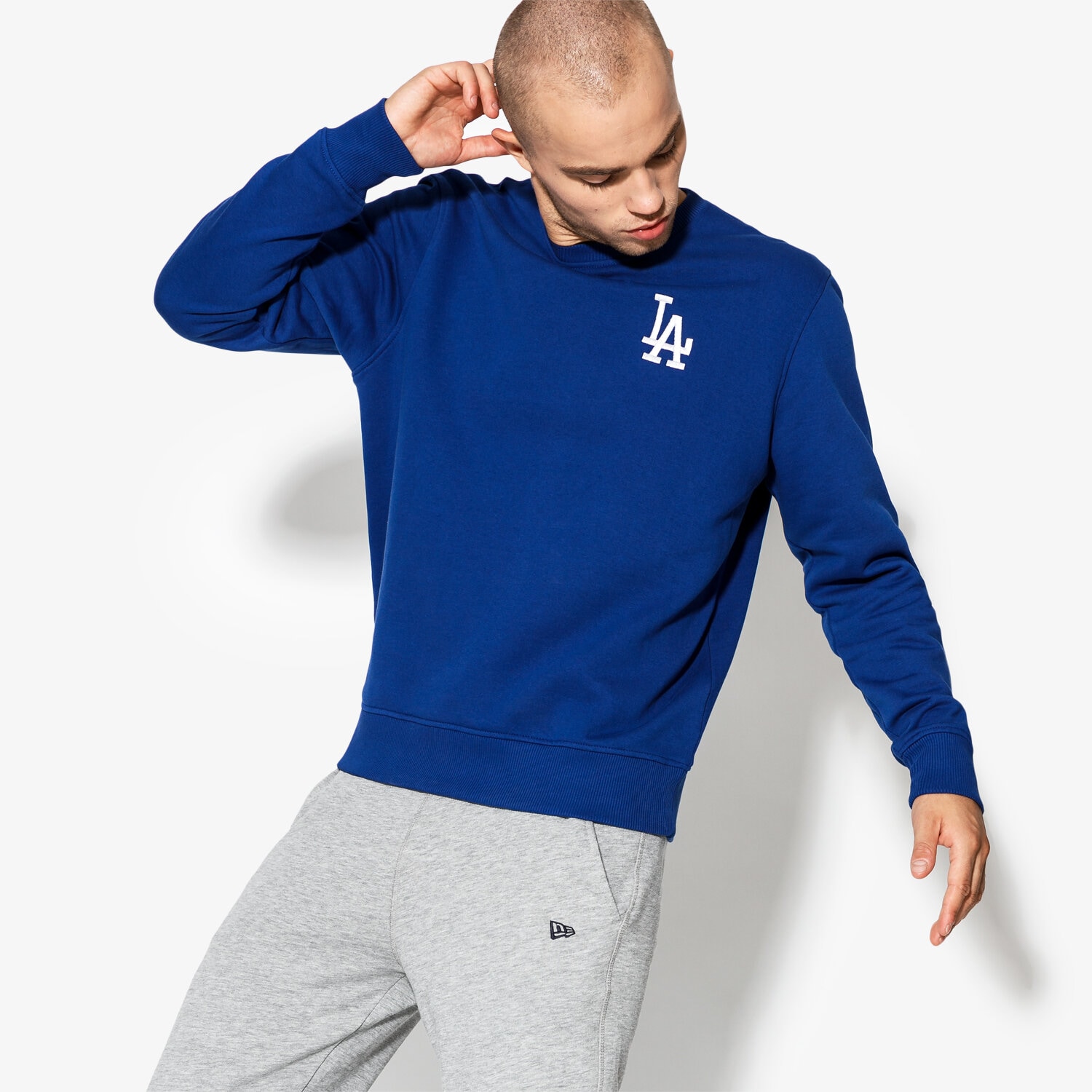 Herren NEW ERA SWEATSHIRT MLB ESSENTIAL CREW LOSDOD LRY LOS ANGELES 11604141 Blau
