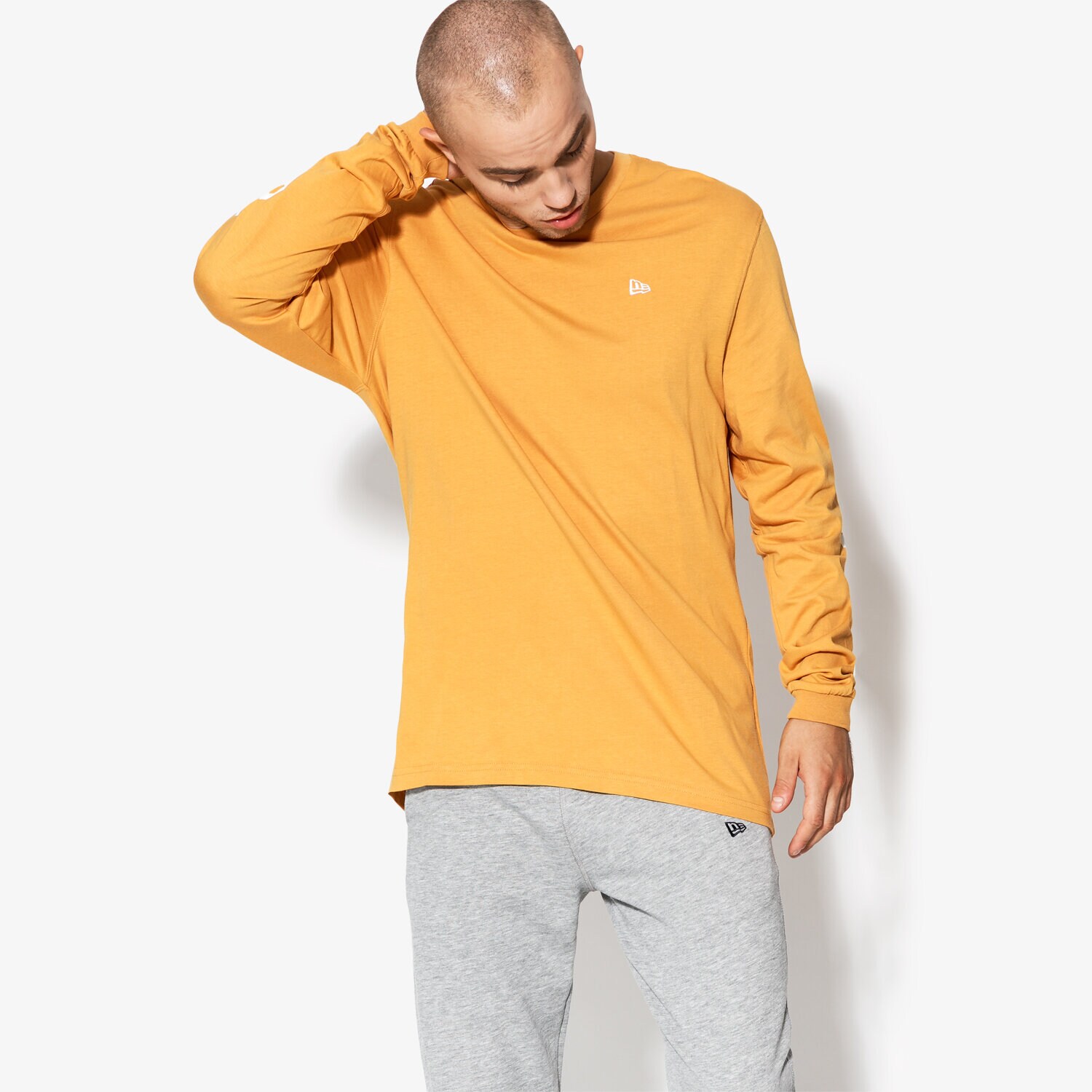 Herren T-Shirt NEW ERA T-SHIRT LS NE ESTABLISHED LS TEE NE BSQ NONE 11604078 Gelb