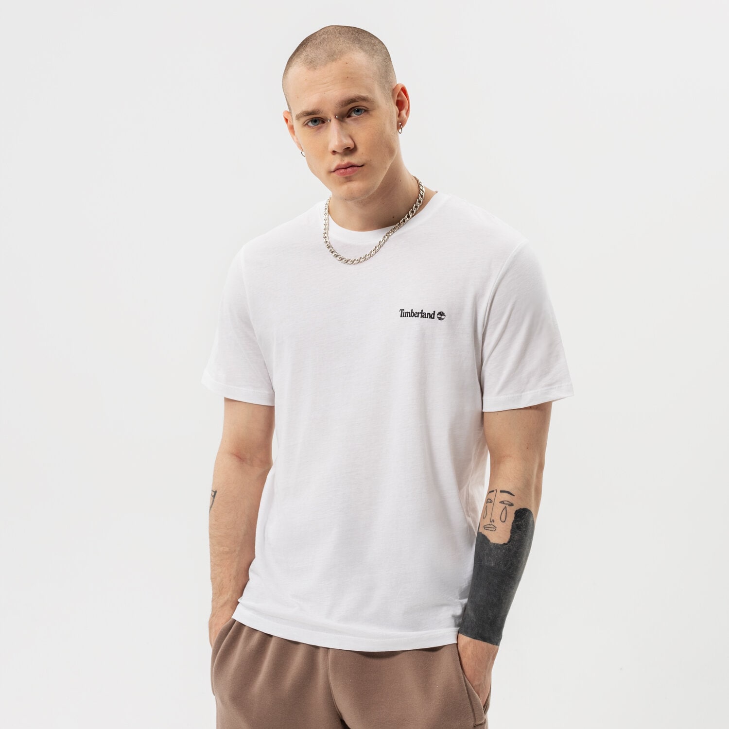 Herren T-Shirt TIMBERLAND T-SHIRT SMALL LOGO PRINT TB0A5PGZ1001 Weiß