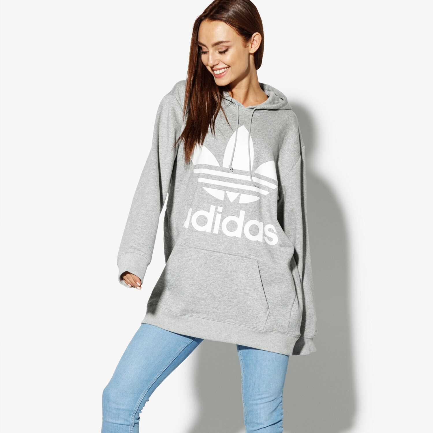 Damen ADIDAS SWEATSHIRT BF TRF HOODIE ADICOLOR DH3154 Grau