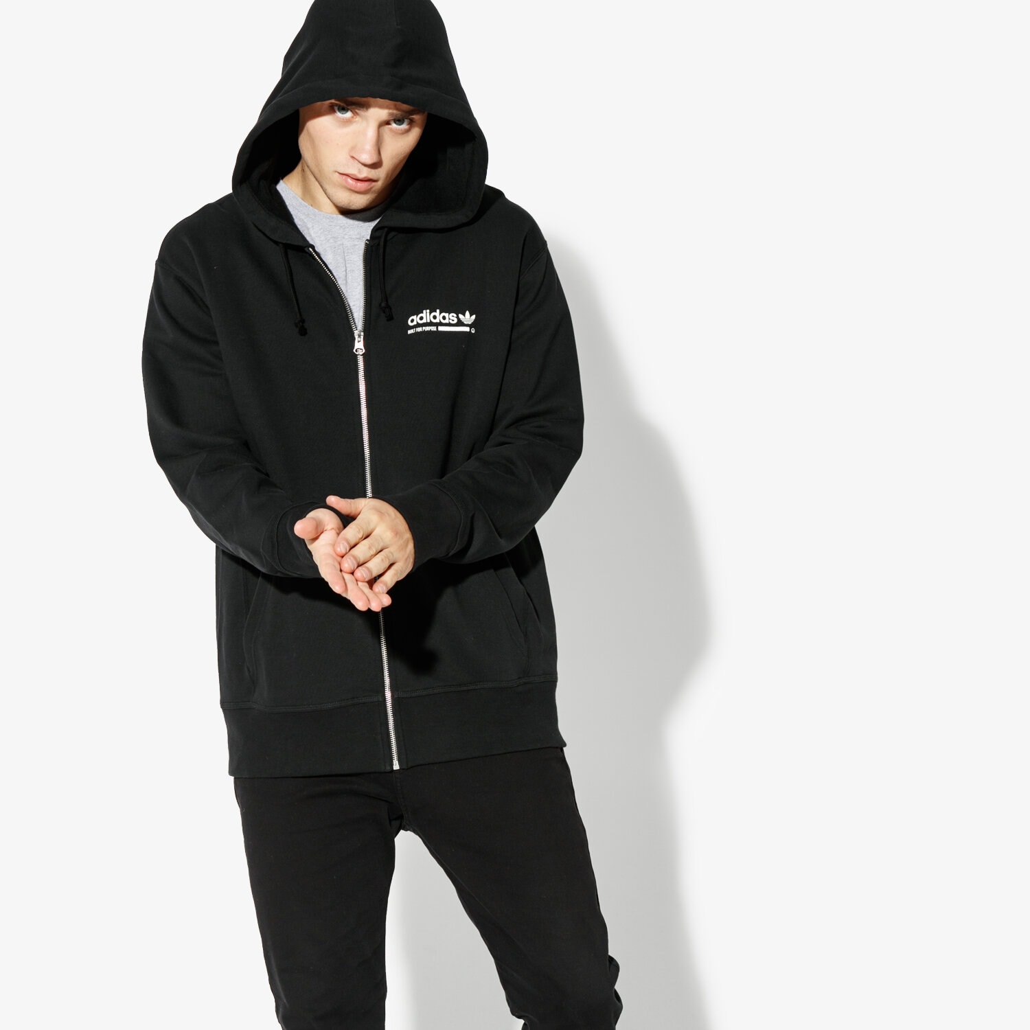 Herren ADIDAS SWEATSHIRT KAVAL FZ HOODY ORIGINALS CORE DH4989 Schwarz