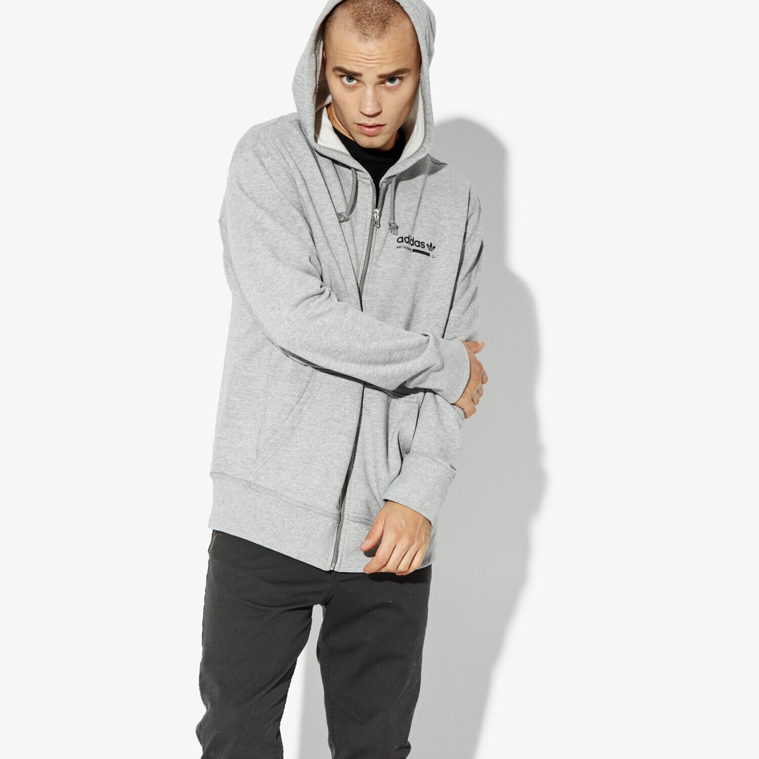 Herren ADIDAS SWEATSHIRT KAVAL FZ HOODY ORIGINALS CORE DH4990 Grau