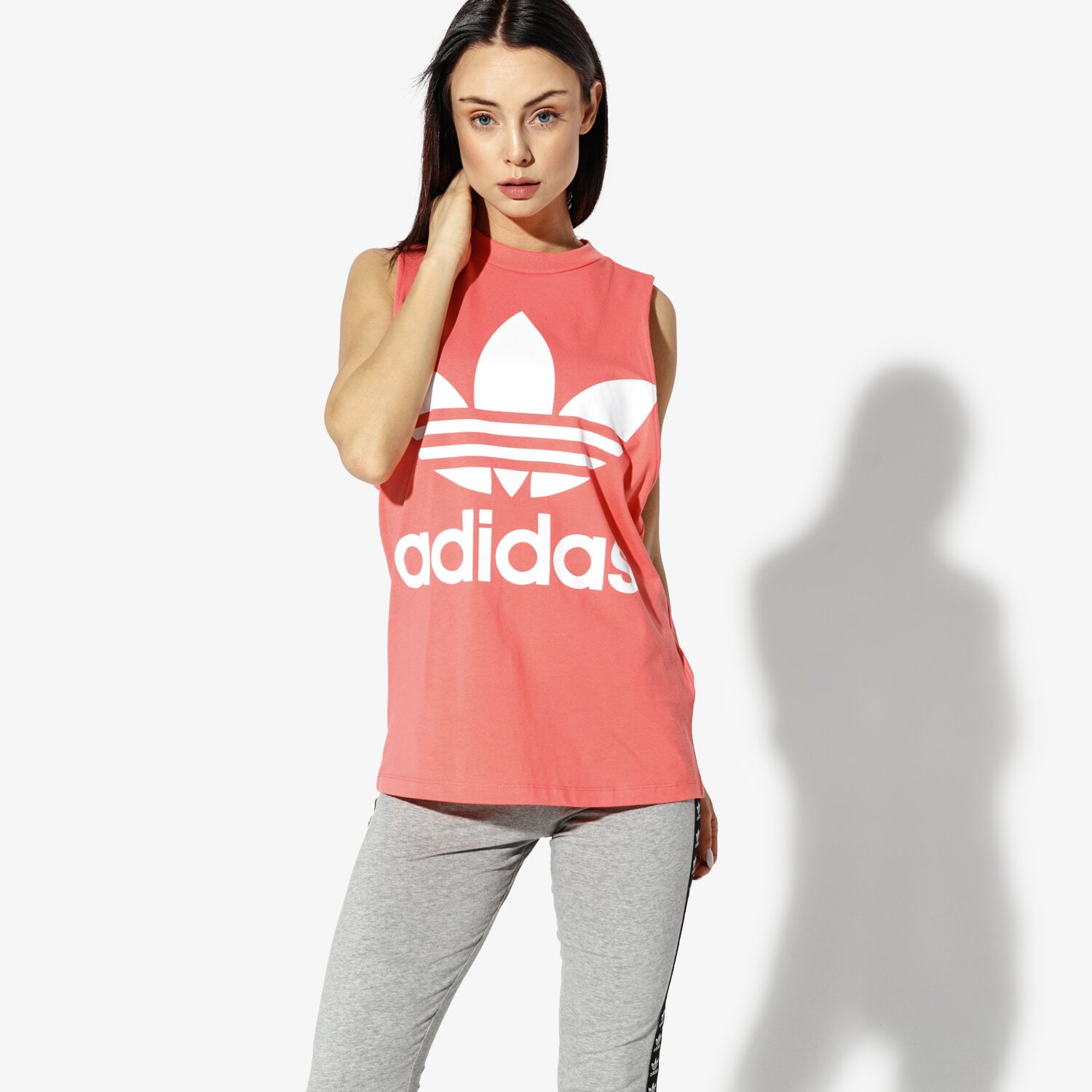 Damen T-Shirt ADIDAS TANK TREFOIL DH3170 Rot