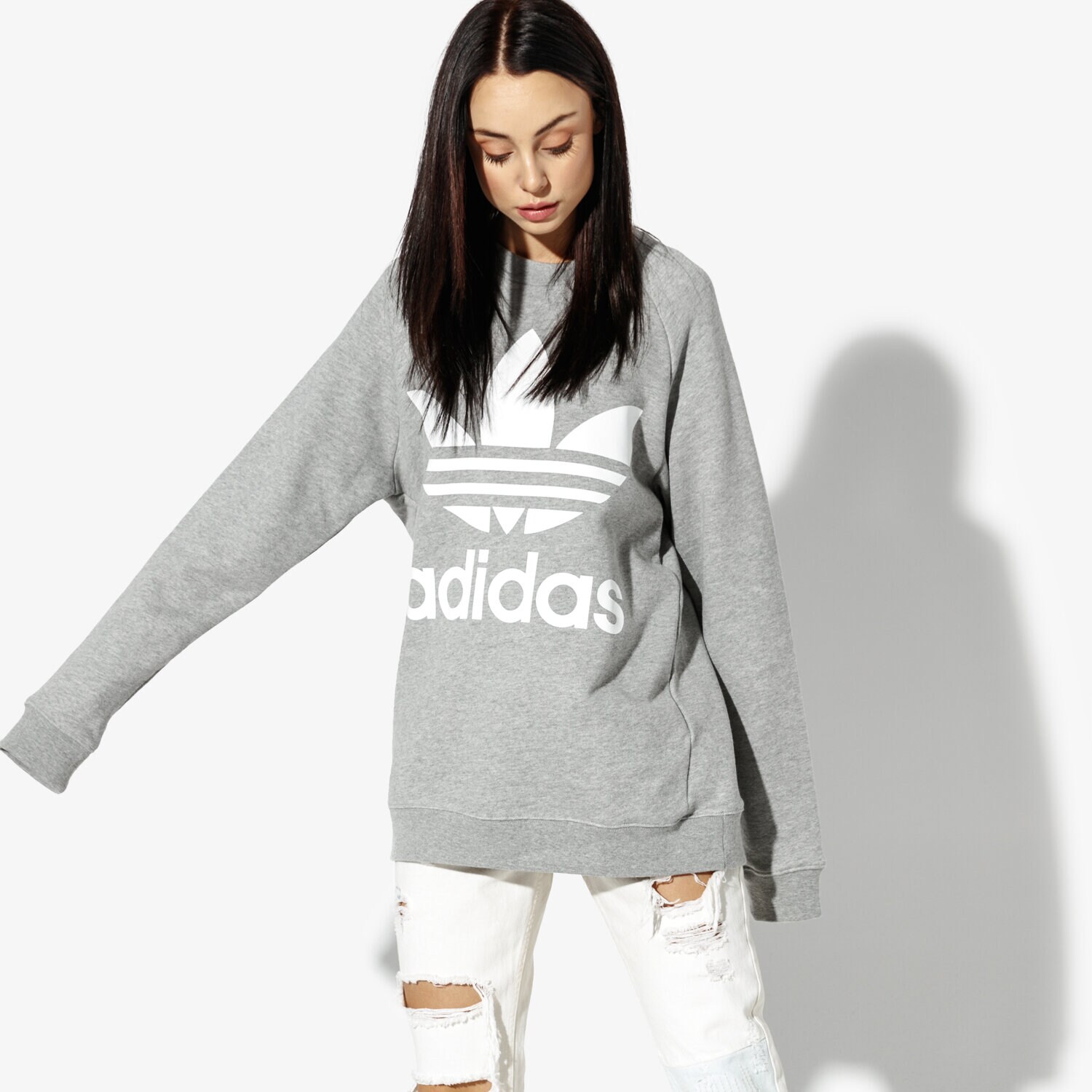 Damen ADIDAS SWEATSHIRT OVERSIZED DH3125 Grau
